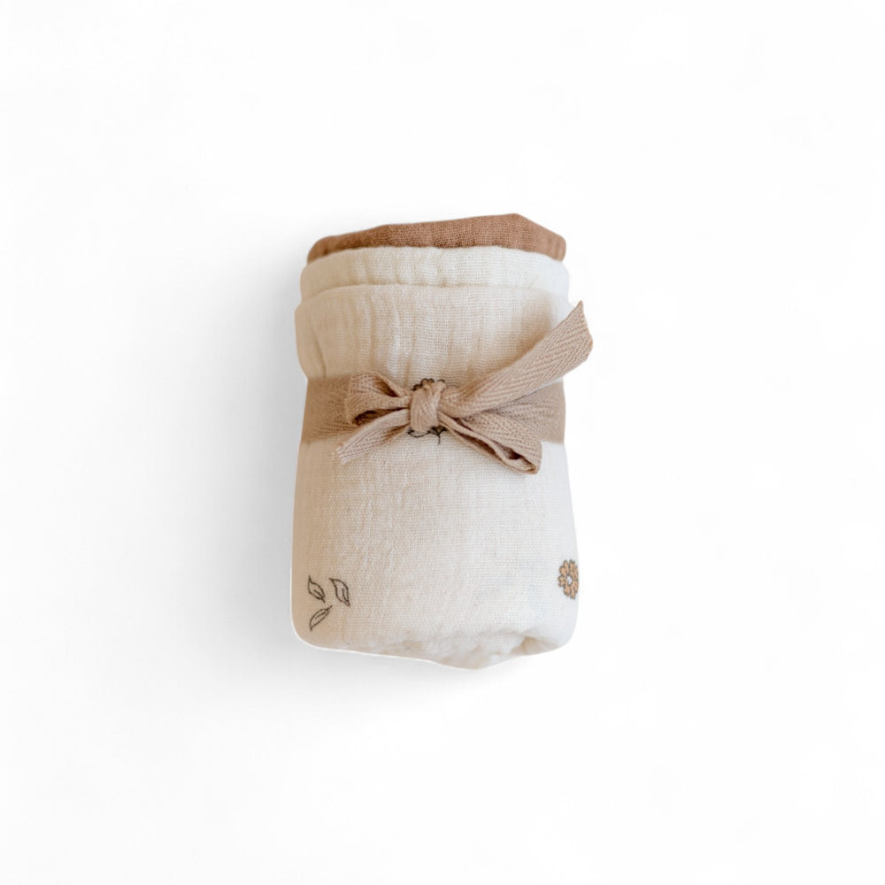 *Muslin Burp cloth set / Tiny Flowers