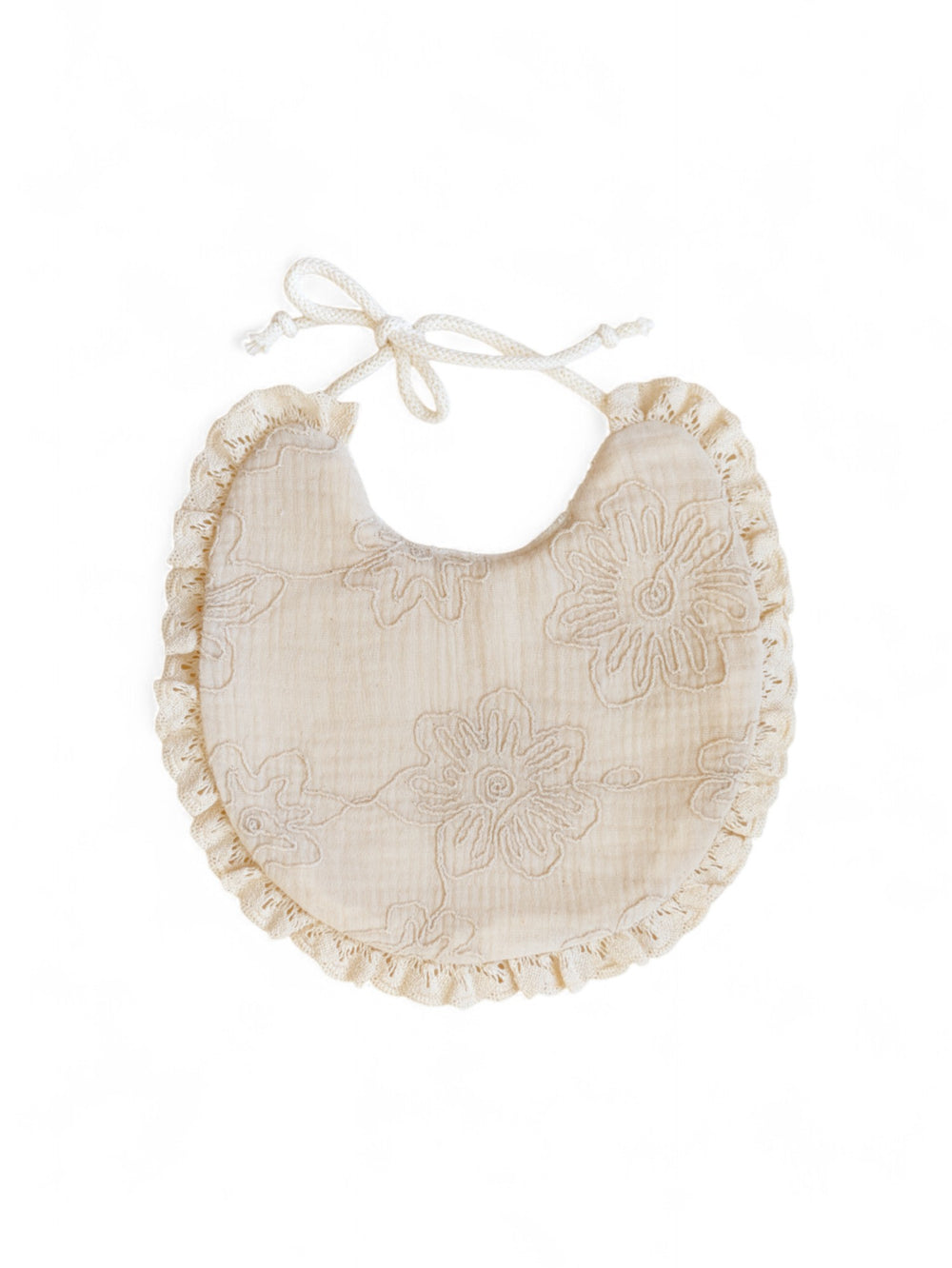 *Baby bib / Embroidered Natural