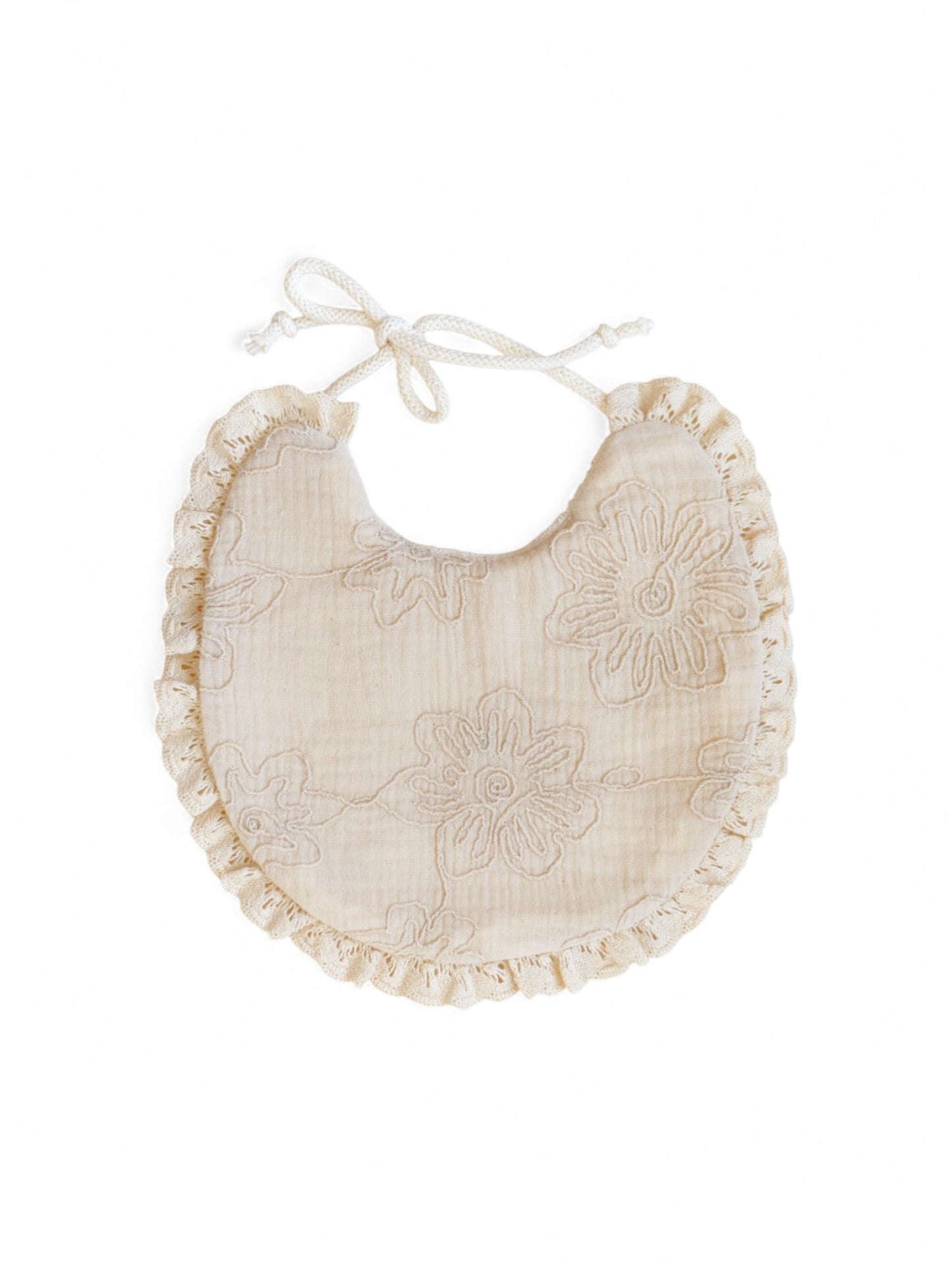 *Baby bib / Embroidered Natural