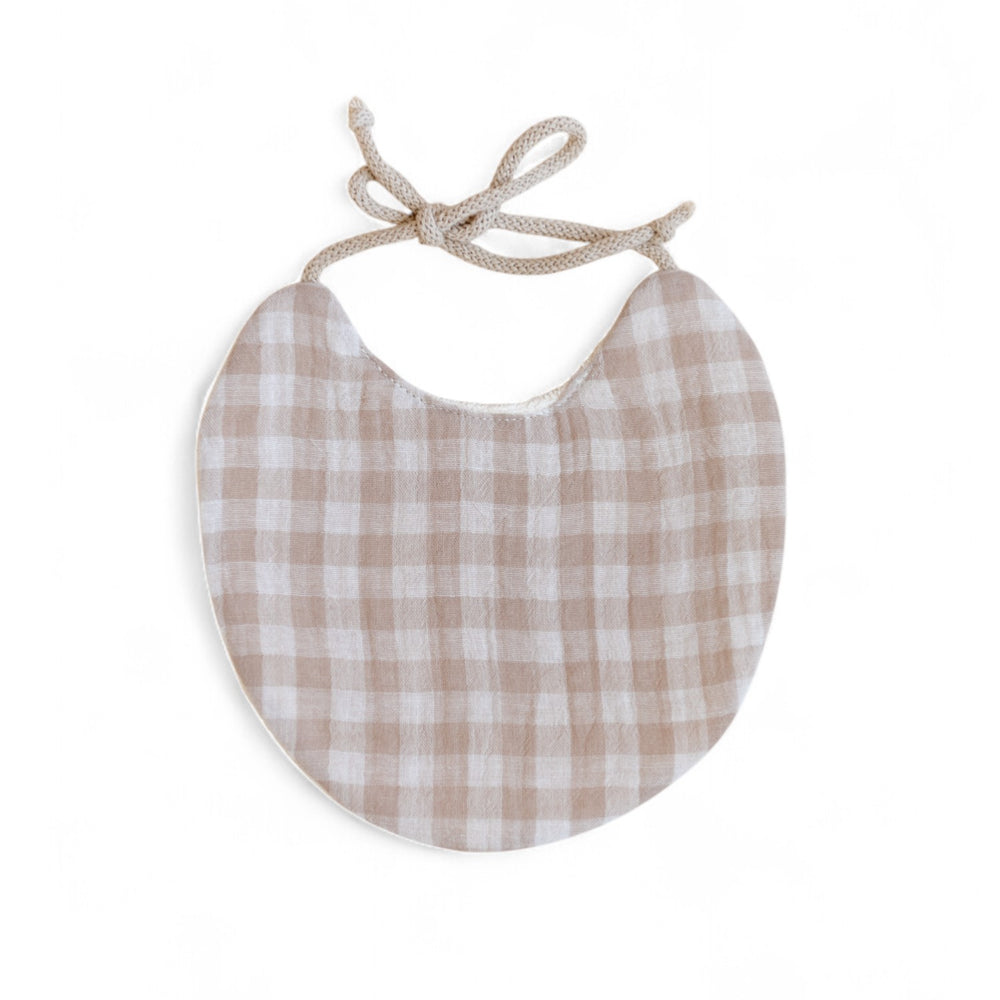*Baby bib / Beige Checkers