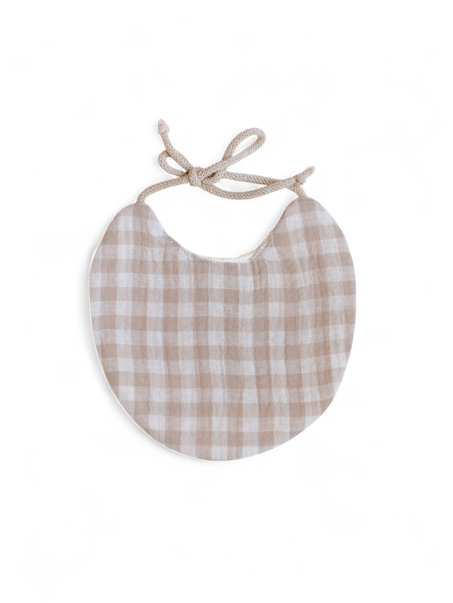 *Baby bib / Beige Checkers