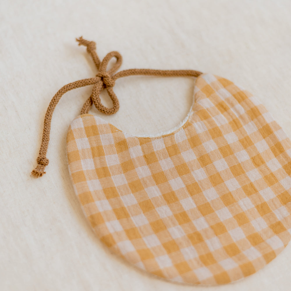 *Baby bib / Honey Yellow Checkers