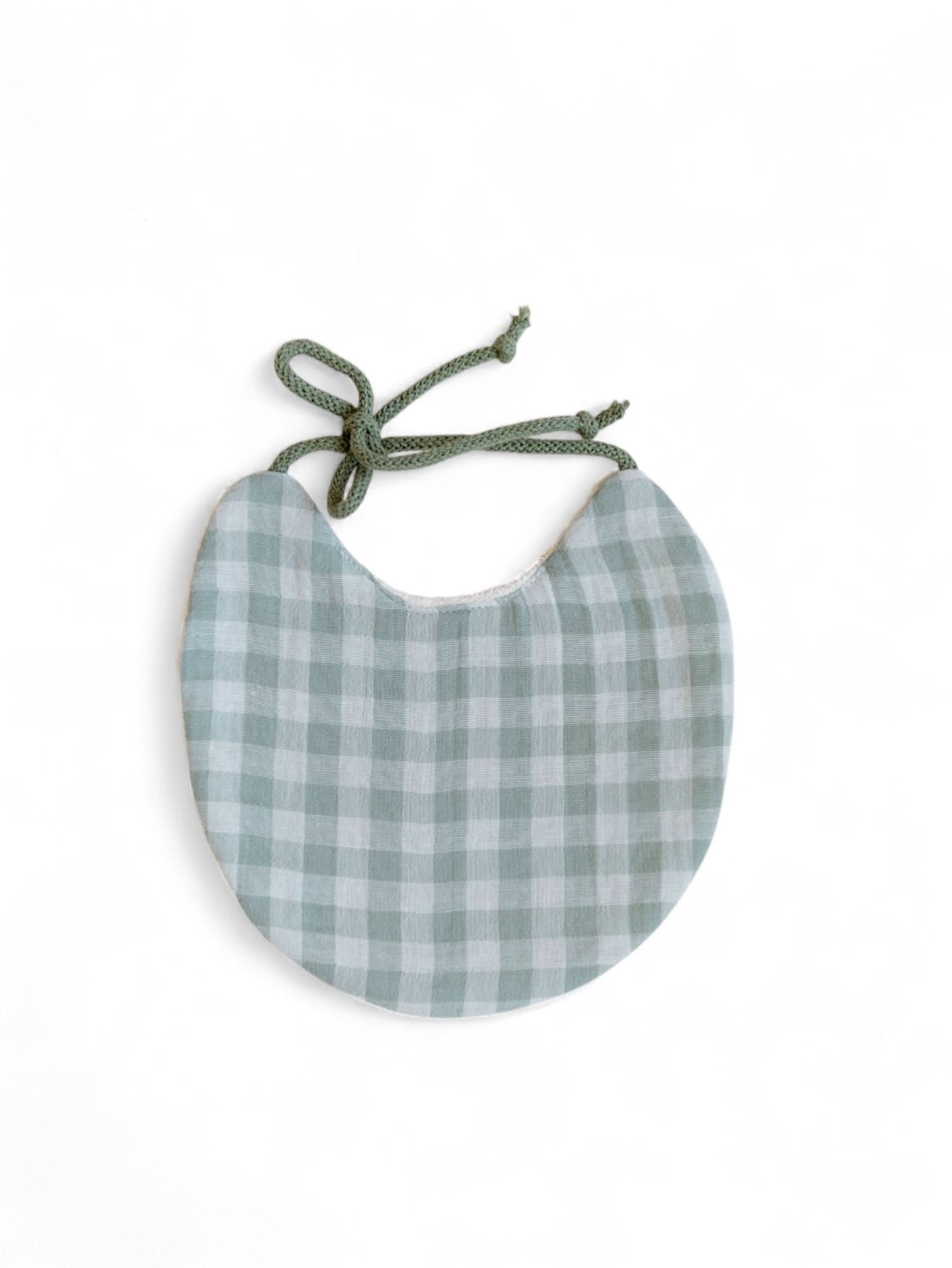 *Baby bib / Sage Checkers