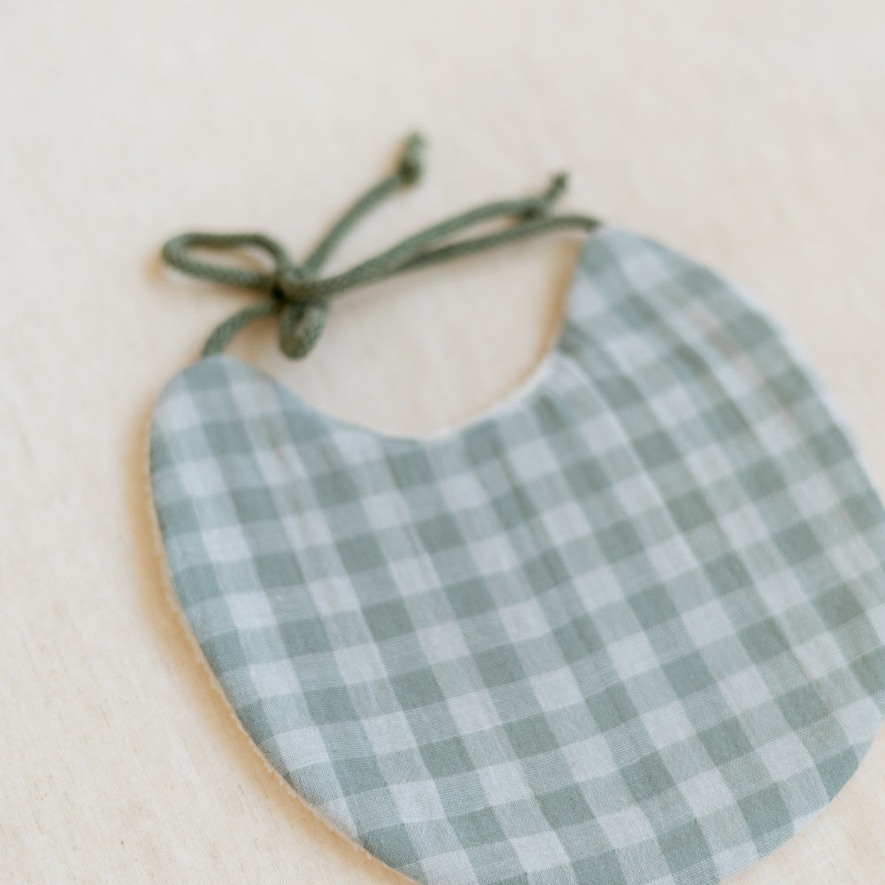 *Baby bib / Sage Checkers