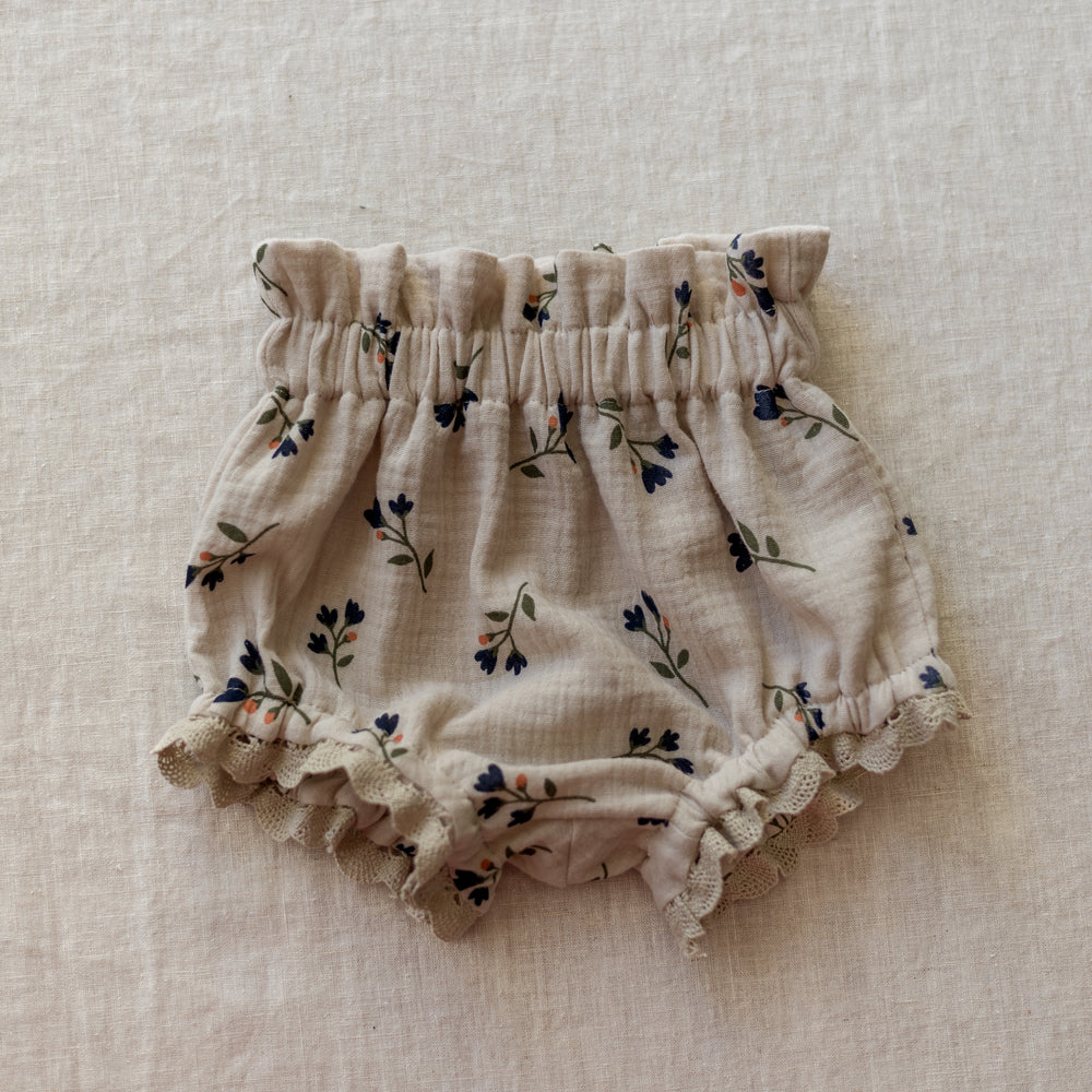 Bloomers / melange navy flowers & lace