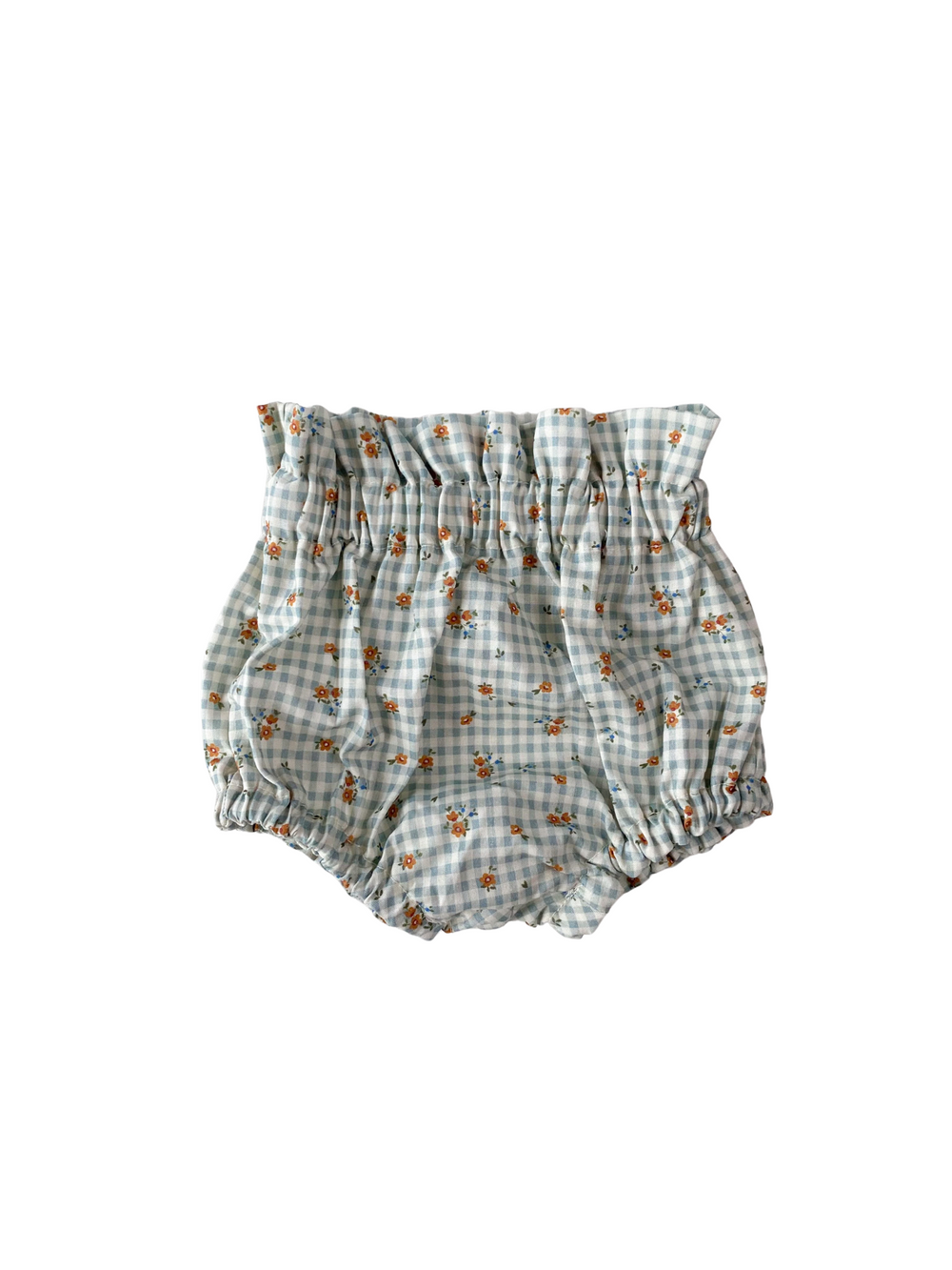 Floral Gingham Bloomers - blue