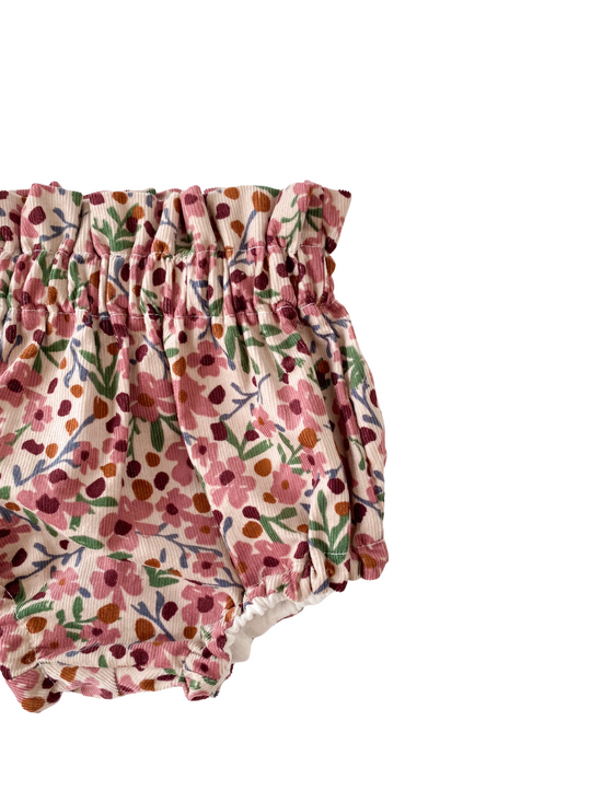 Baby bloomers / floral corduroy - rose