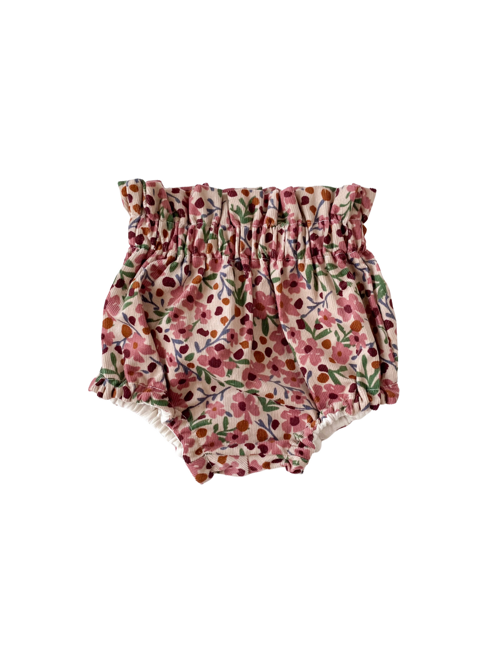 Baby bloomers / floral corduroy - rose