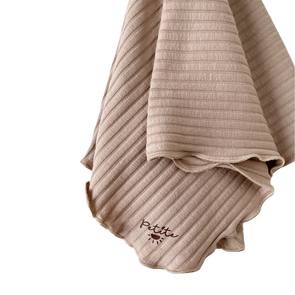 Pacifier blanket / wide ribbed - earth tones