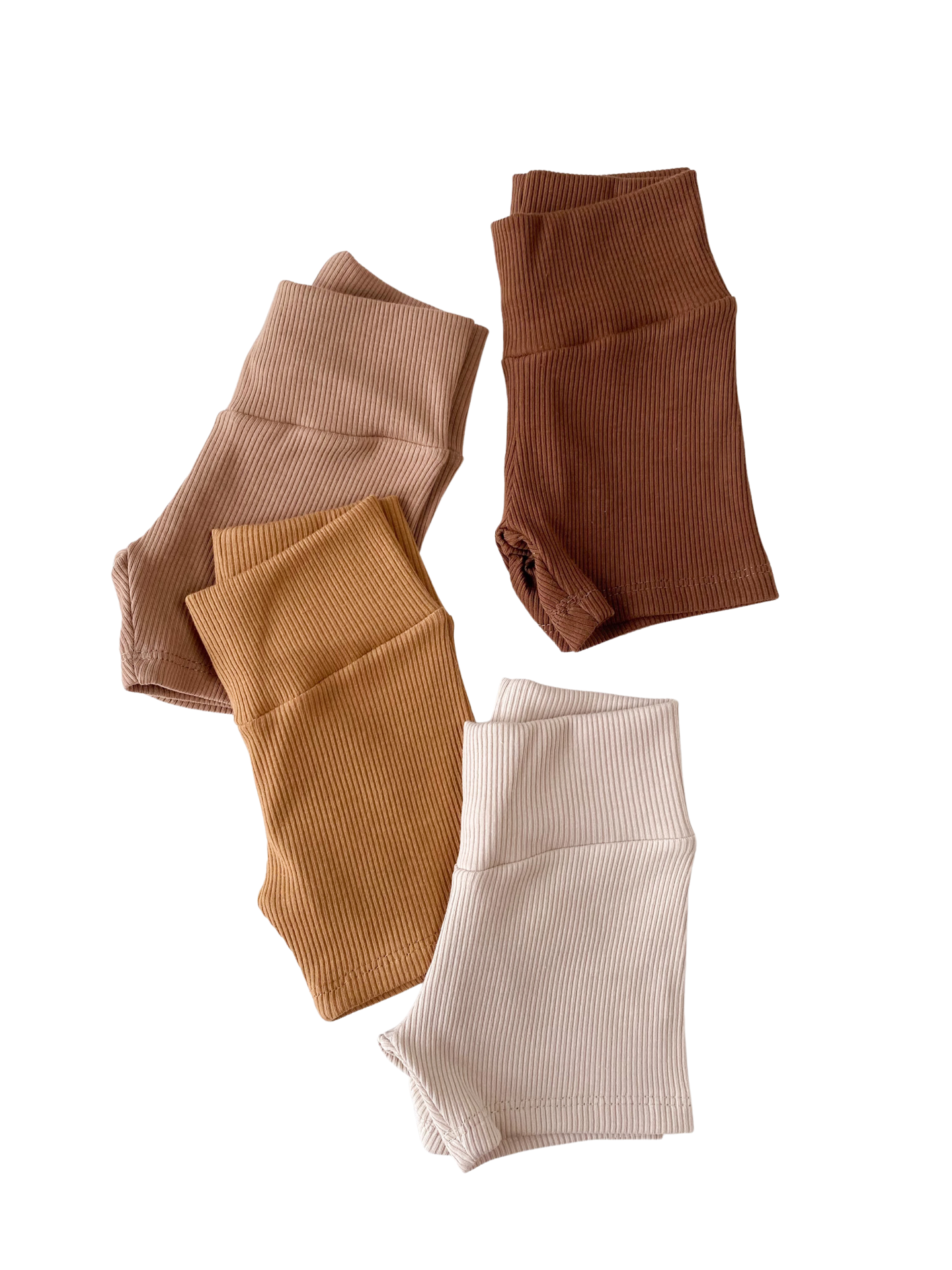 Girly bike shorts / ribbed - earth tones