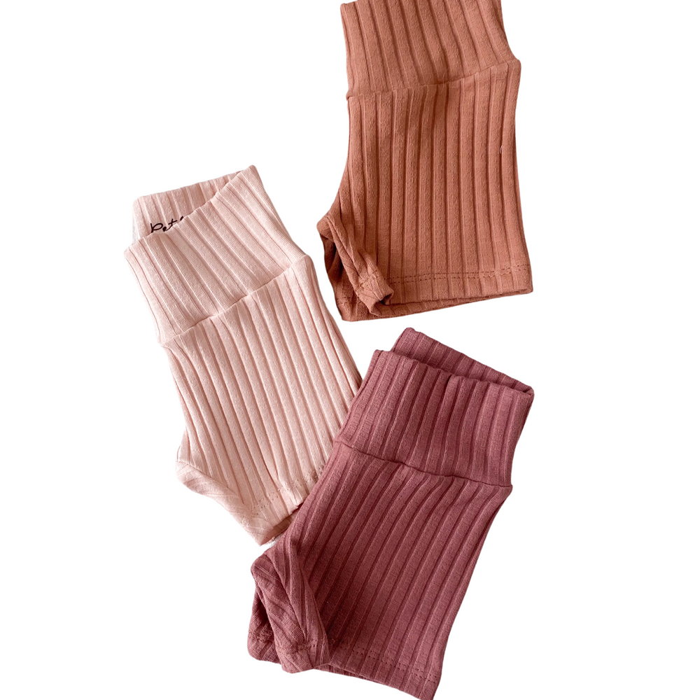 Girly bike shorts / wide ribbed - girly tones