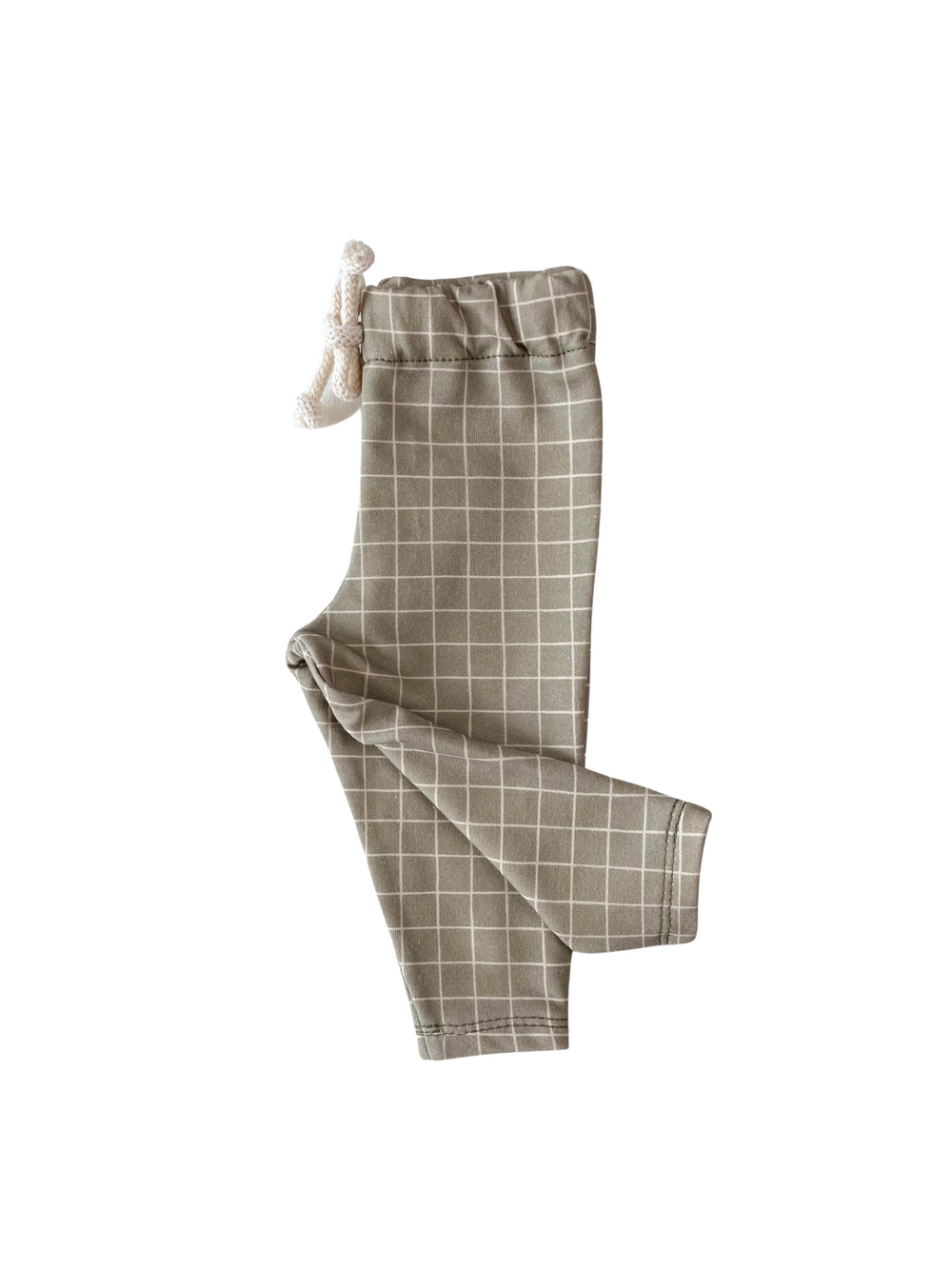 Kids leggings / olive checkers