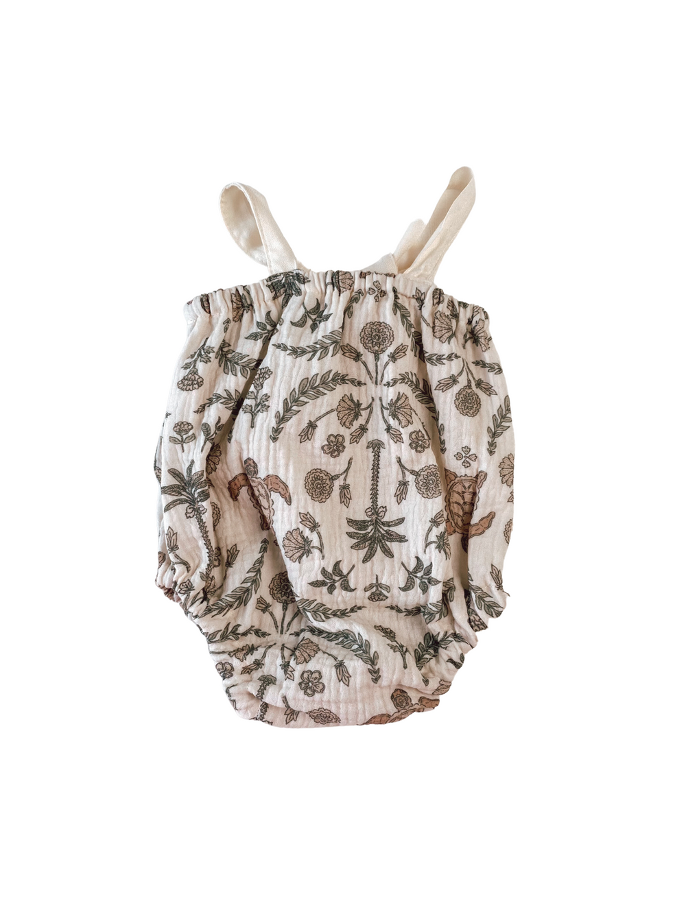 Muslin romper / oriental turtles