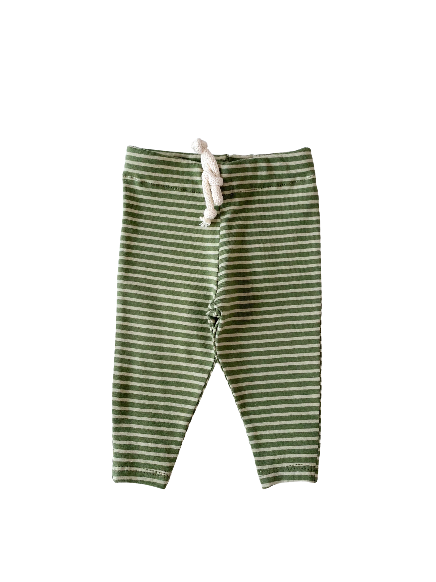 Kids leggings / olive thin stripes