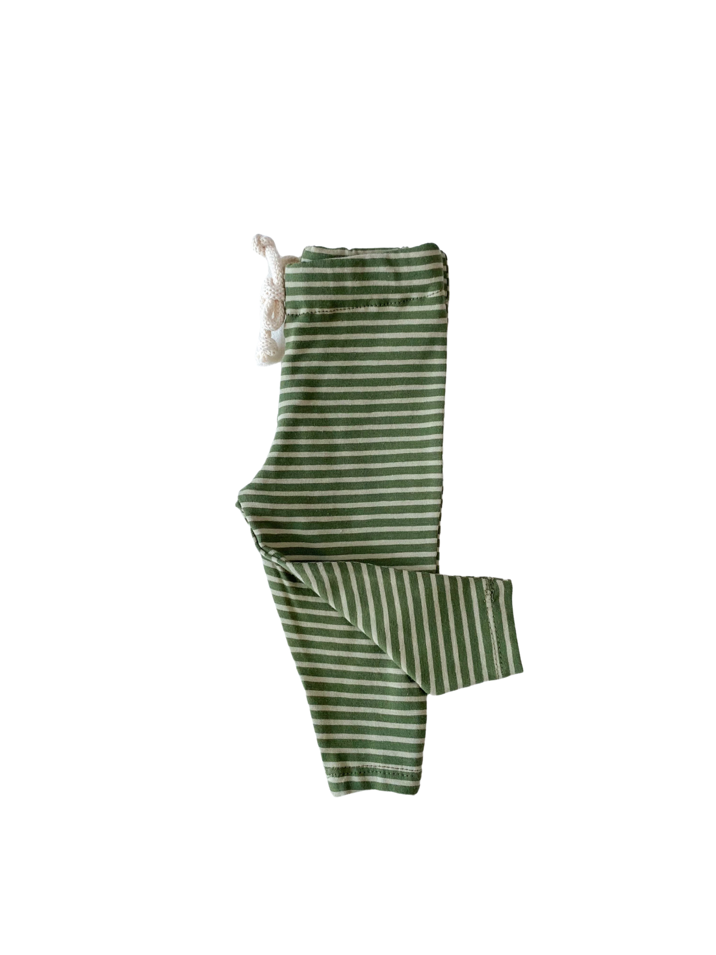 Kids leggings / olive thin stripes