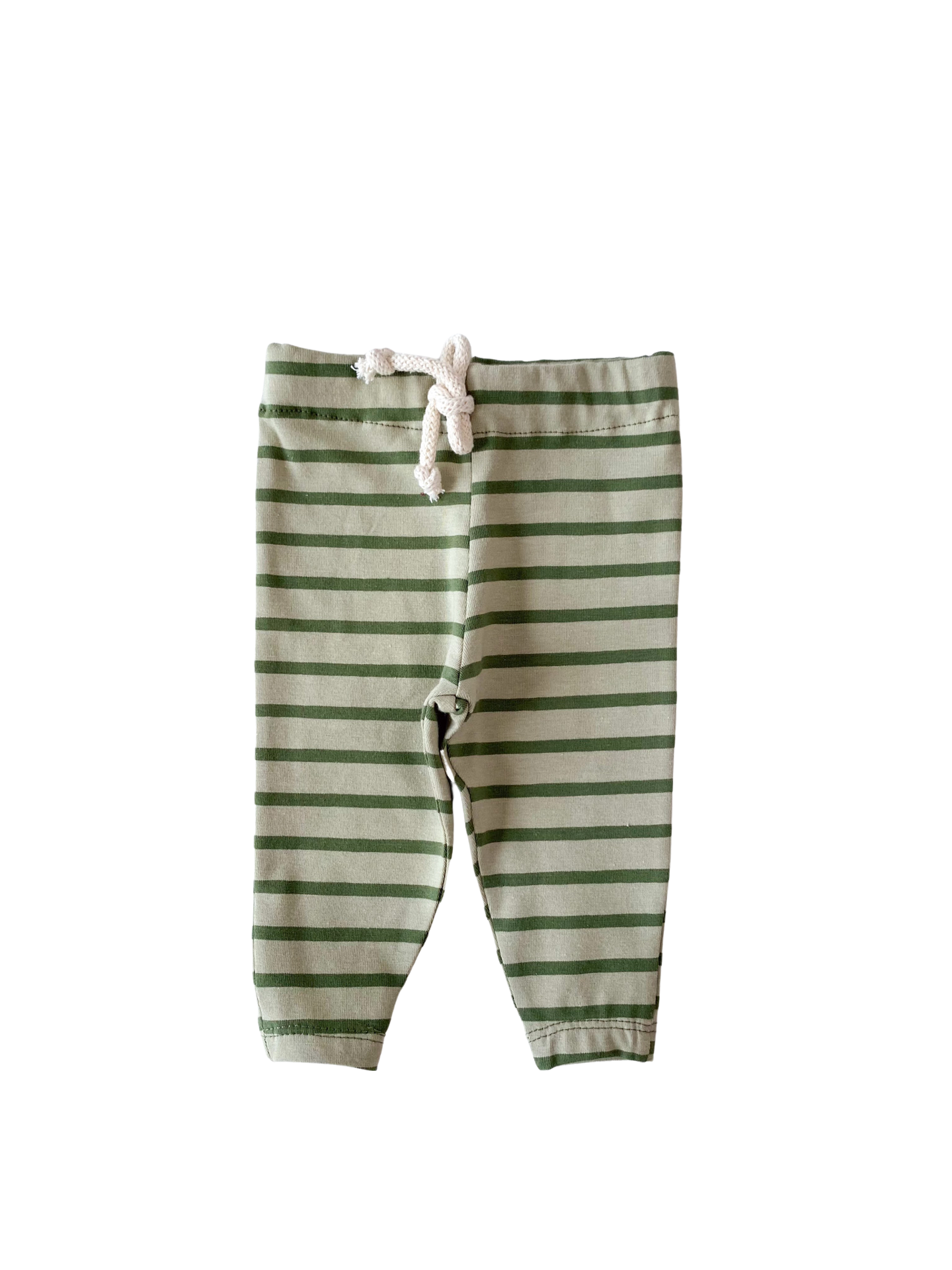 Kids leggings / olive wide stripes