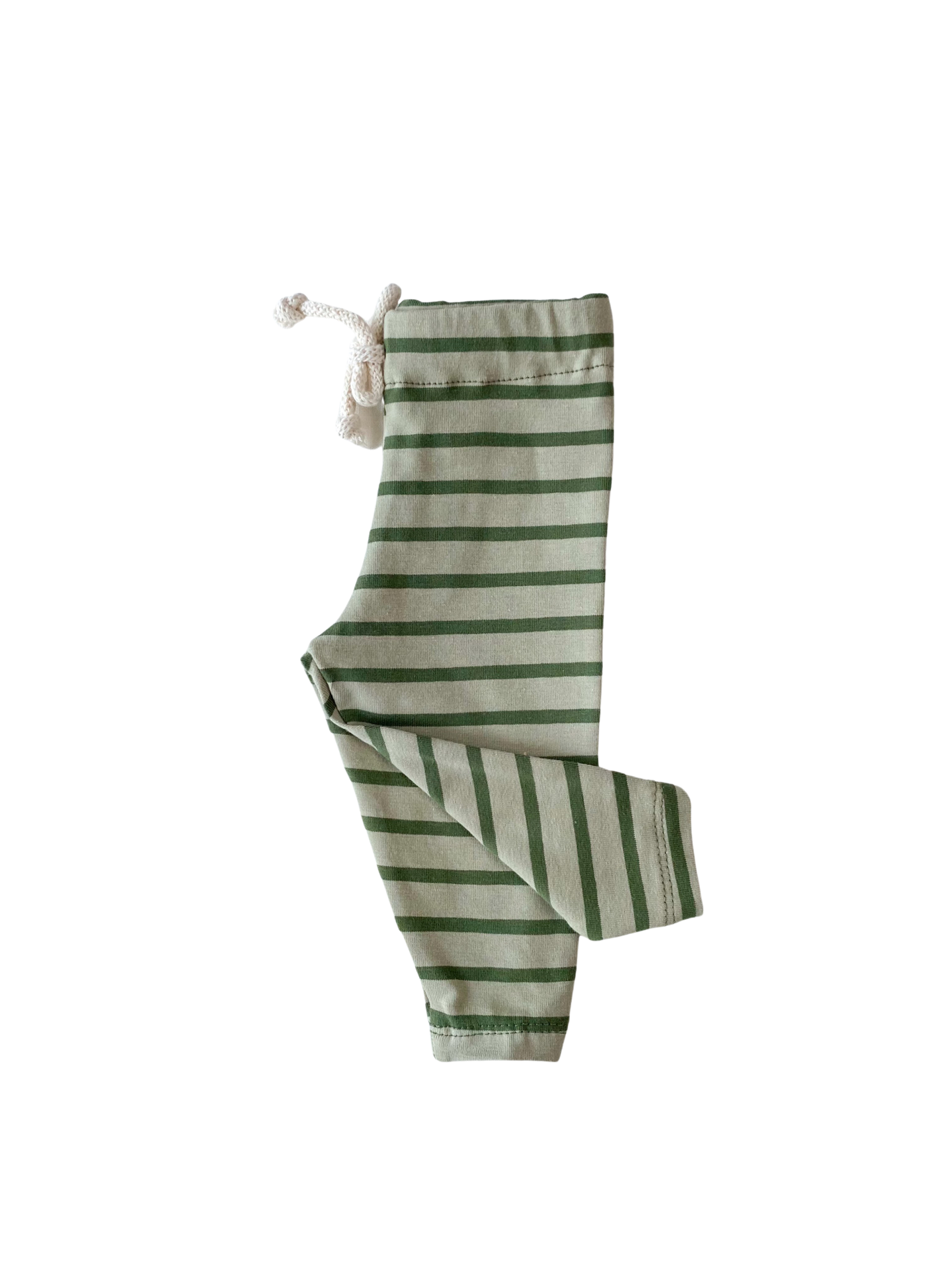 Kids leggings / olive wide stripes