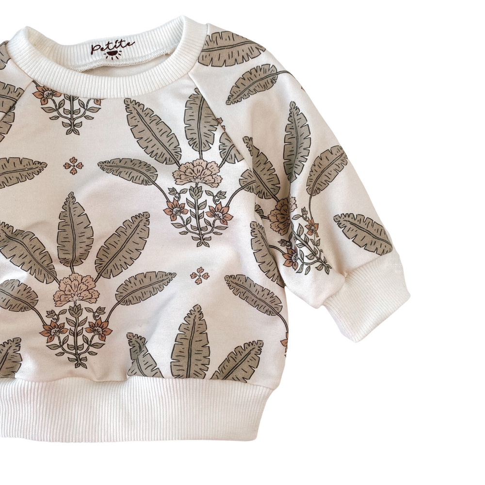 Baby cotton sweatshirt / girly palms