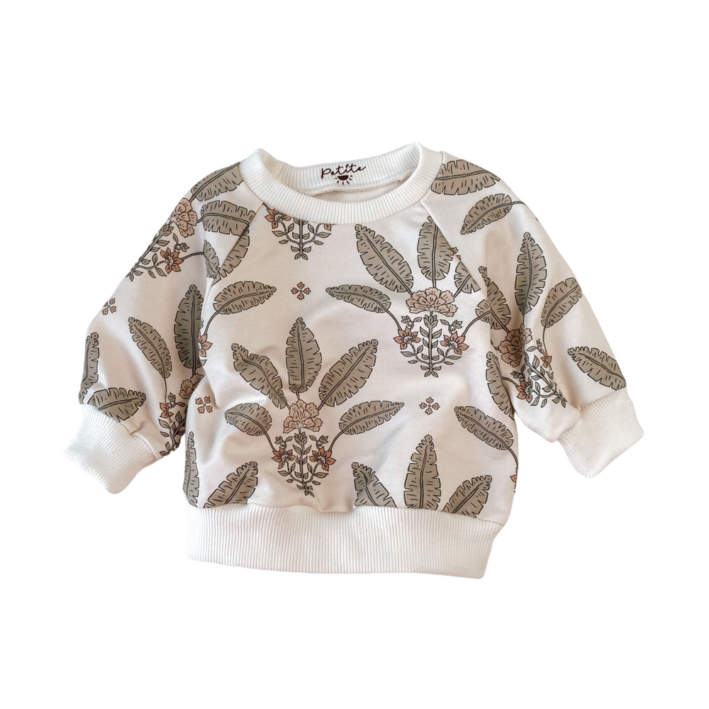 Baby cotton sweatshirt / girly palms