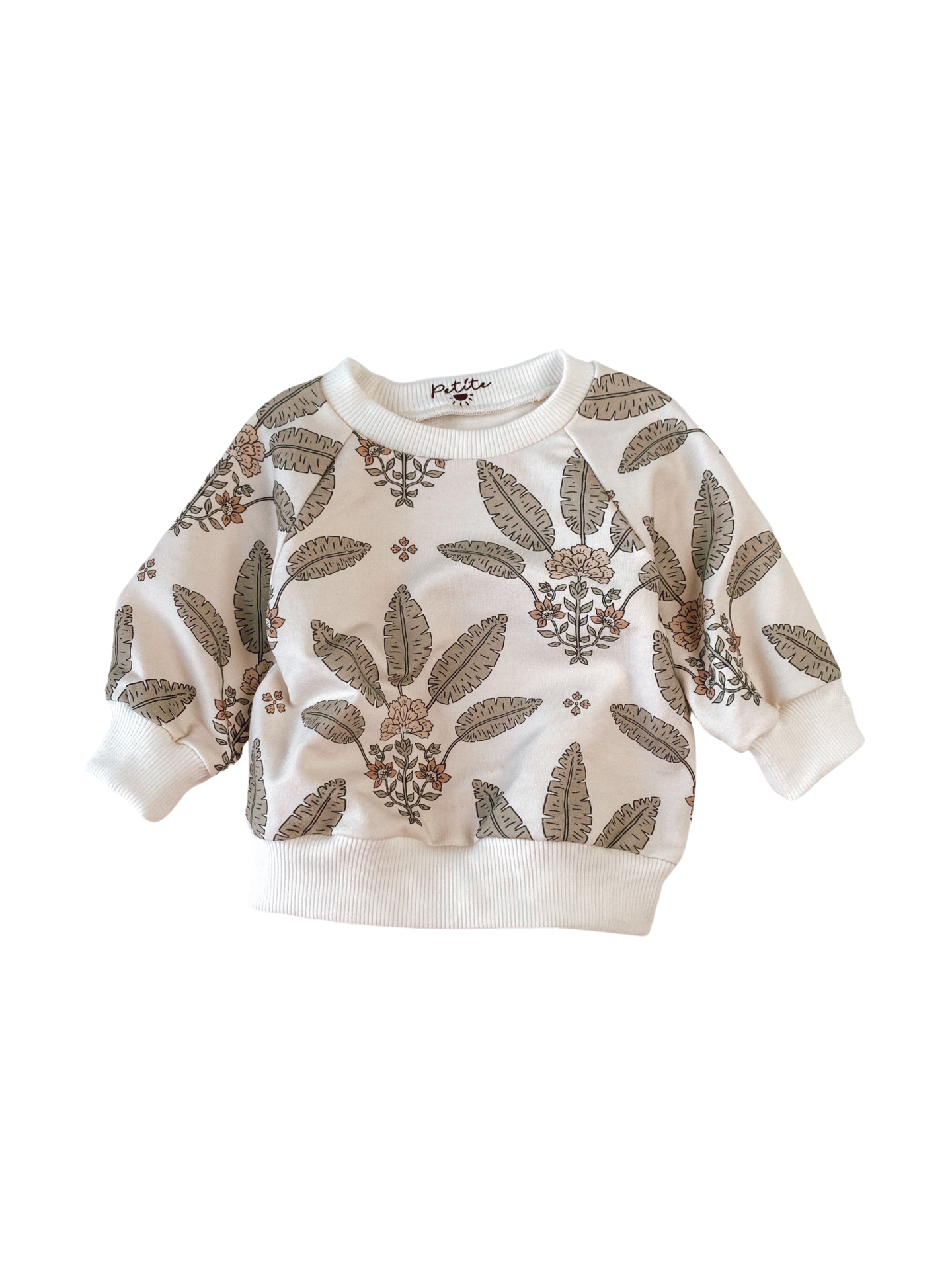 Baby cotton sweatshirt / girly palms