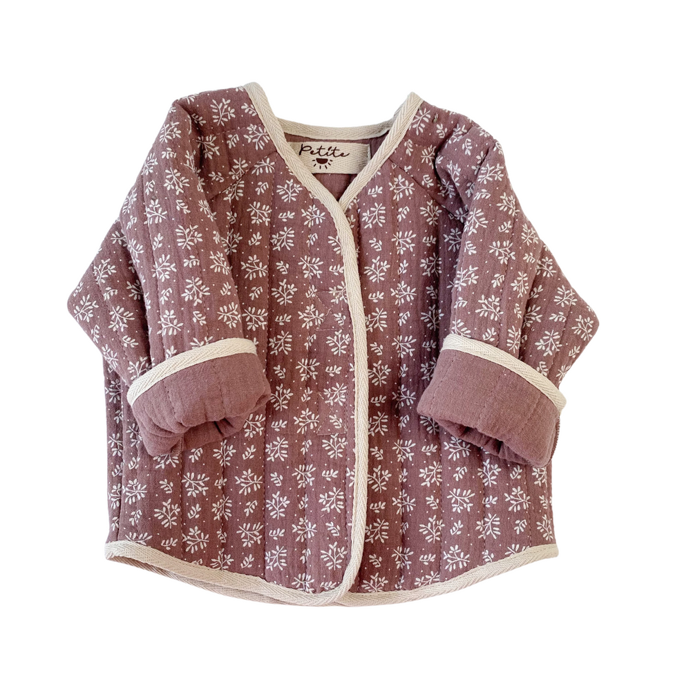 
                      
                        Baby & toddler quilted jacket / muslin branches - dark muave
                      
                    