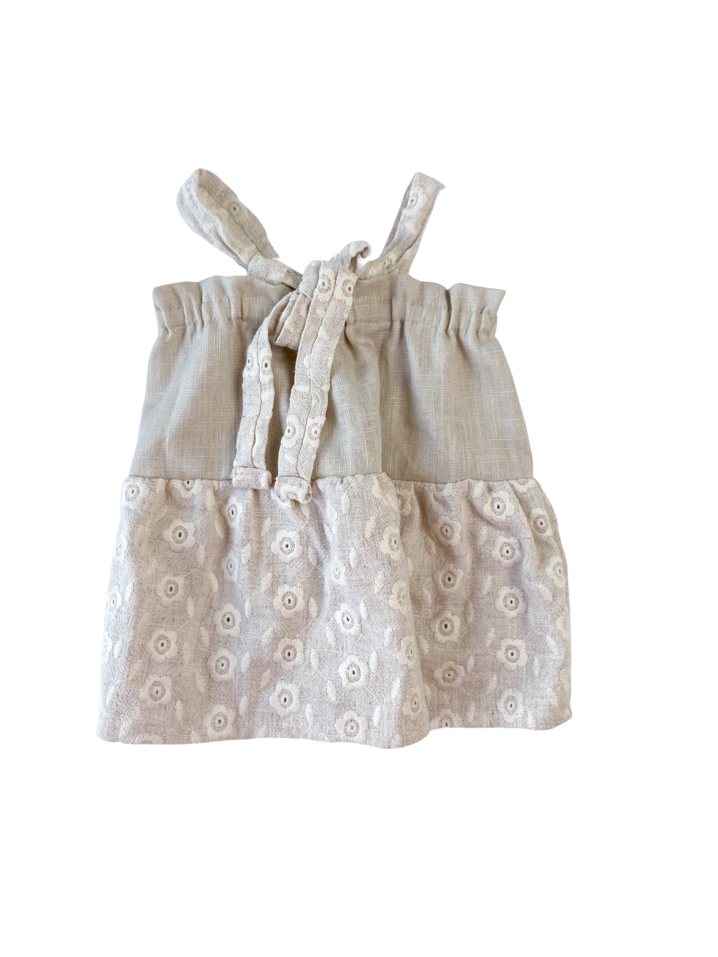 Load image into Gallery viewer, Baby linen dress / embroidered linen - ecru
