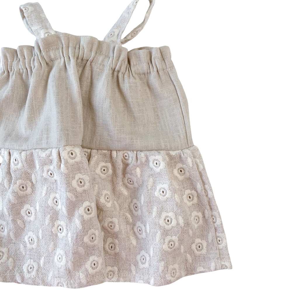 
                      
                        Baby linen dress / embroidered linen - ecru
                      
                    