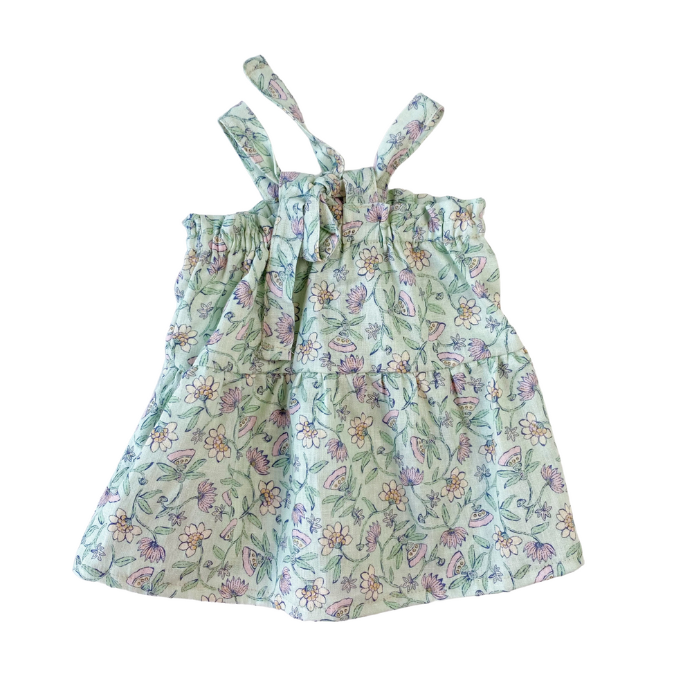 
                      
                        Baby linen dress / floral mint
                      
                    