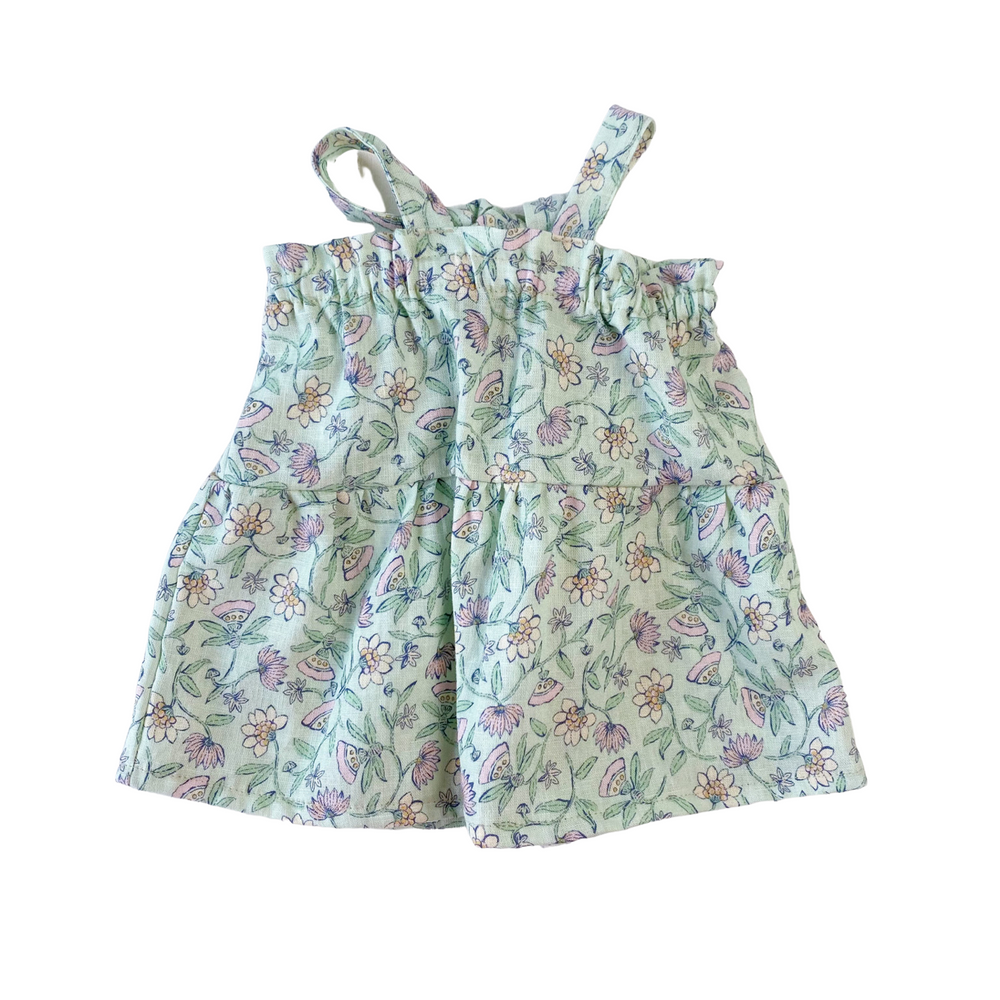 
                      
                        Baby linen dress / floral mint
                      
                    