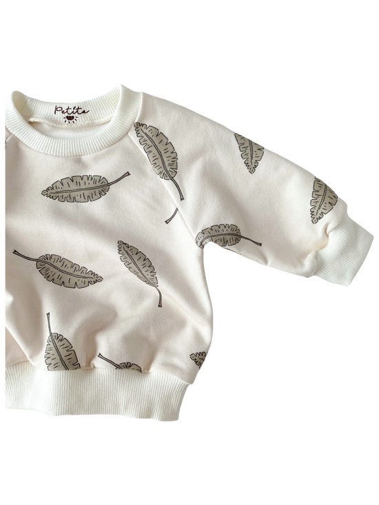 Baby cotton sweatshirt / leaves