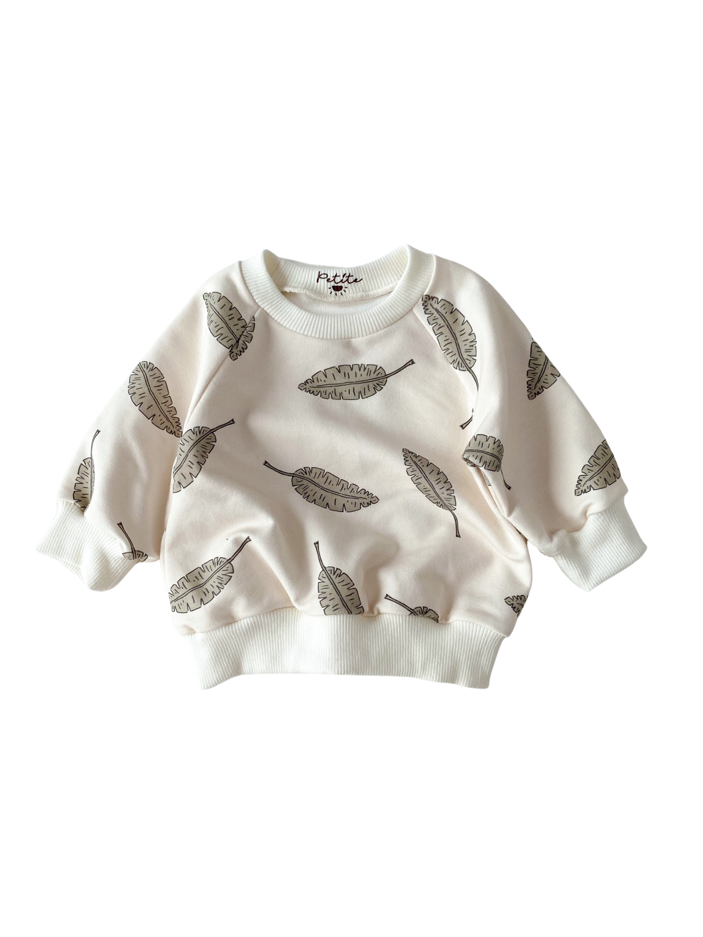 Baby cotton sweatshirt / leaves