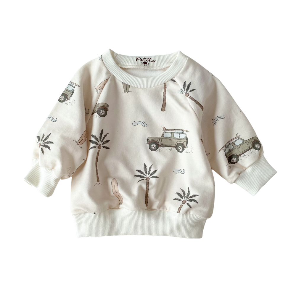 
                      
                        Baby cotton sweatshirt / cars & palm trees
                      
                    