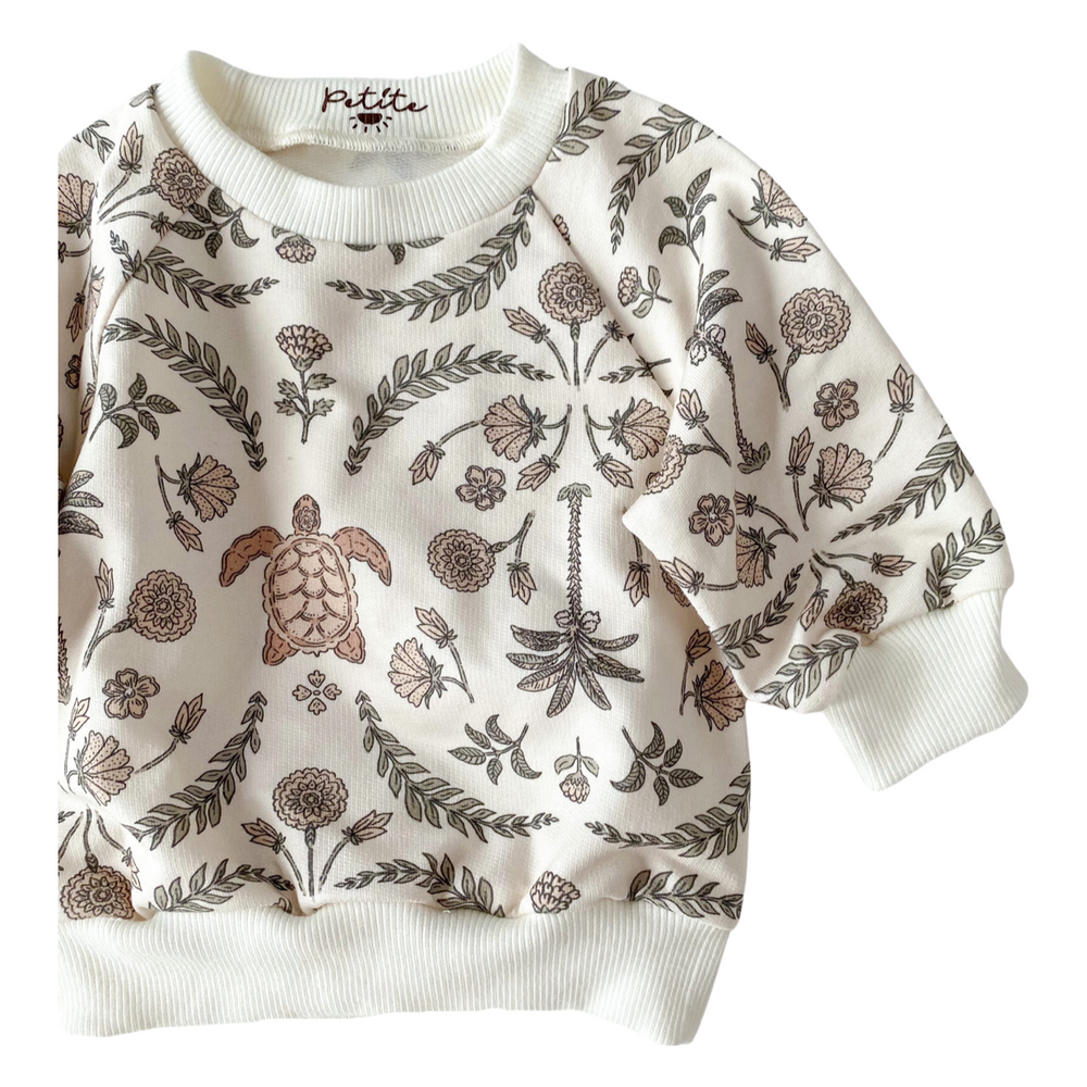 Baby cotton sweatshirt / oriental turtles