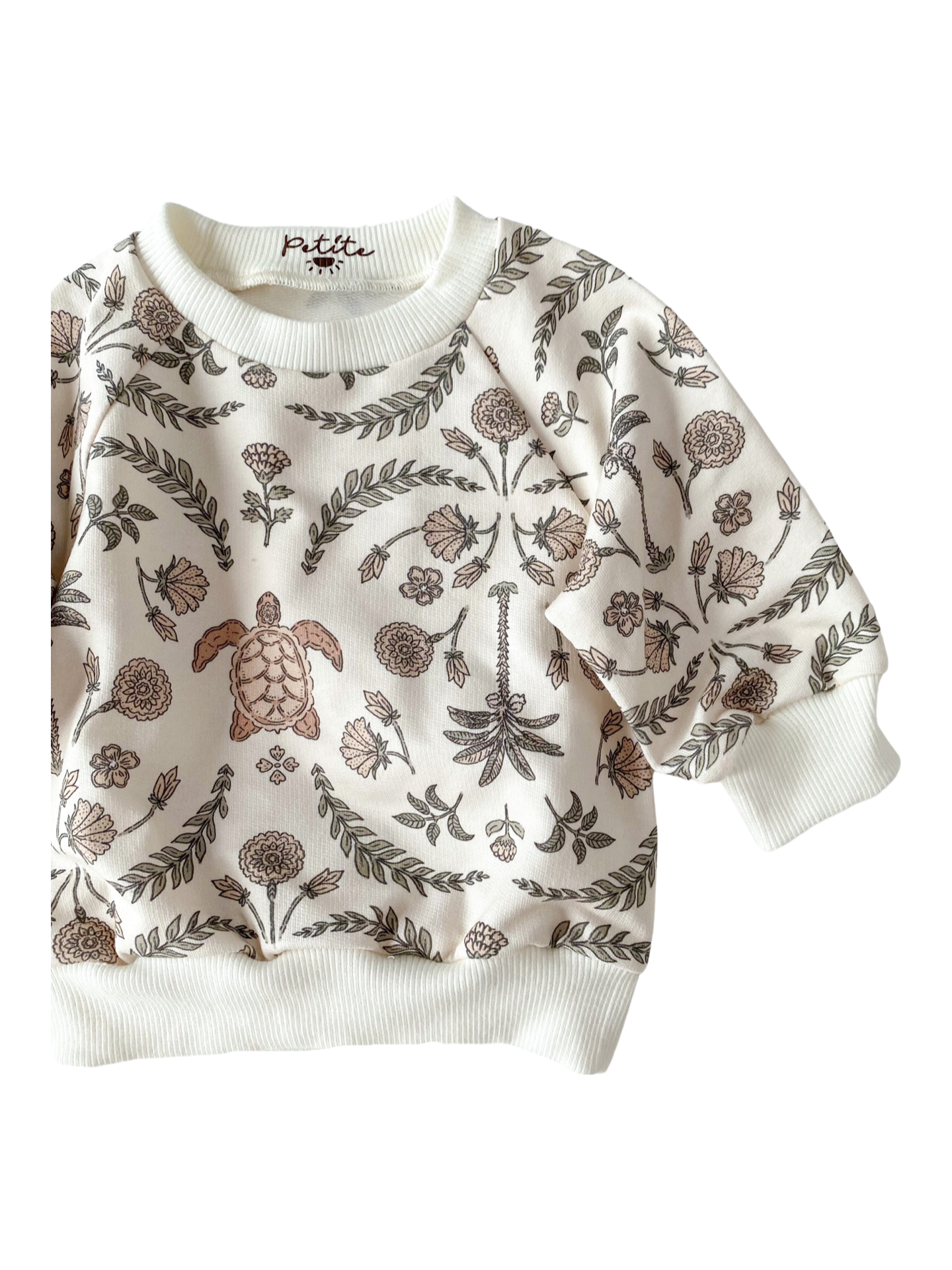 Baby cotton sweatshirt / oriental turtles