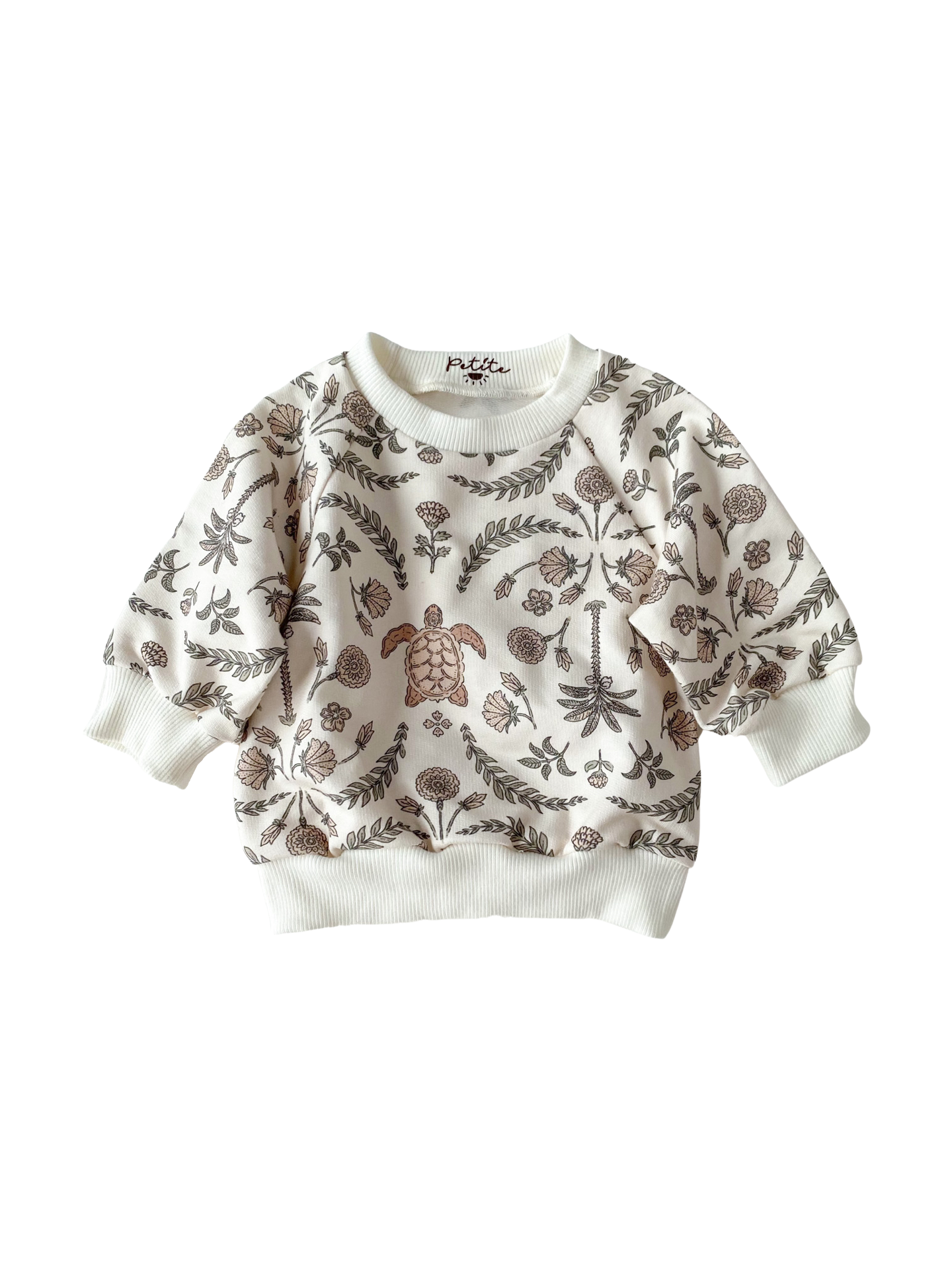 Baby cotton sweatshirt / oriental turtles