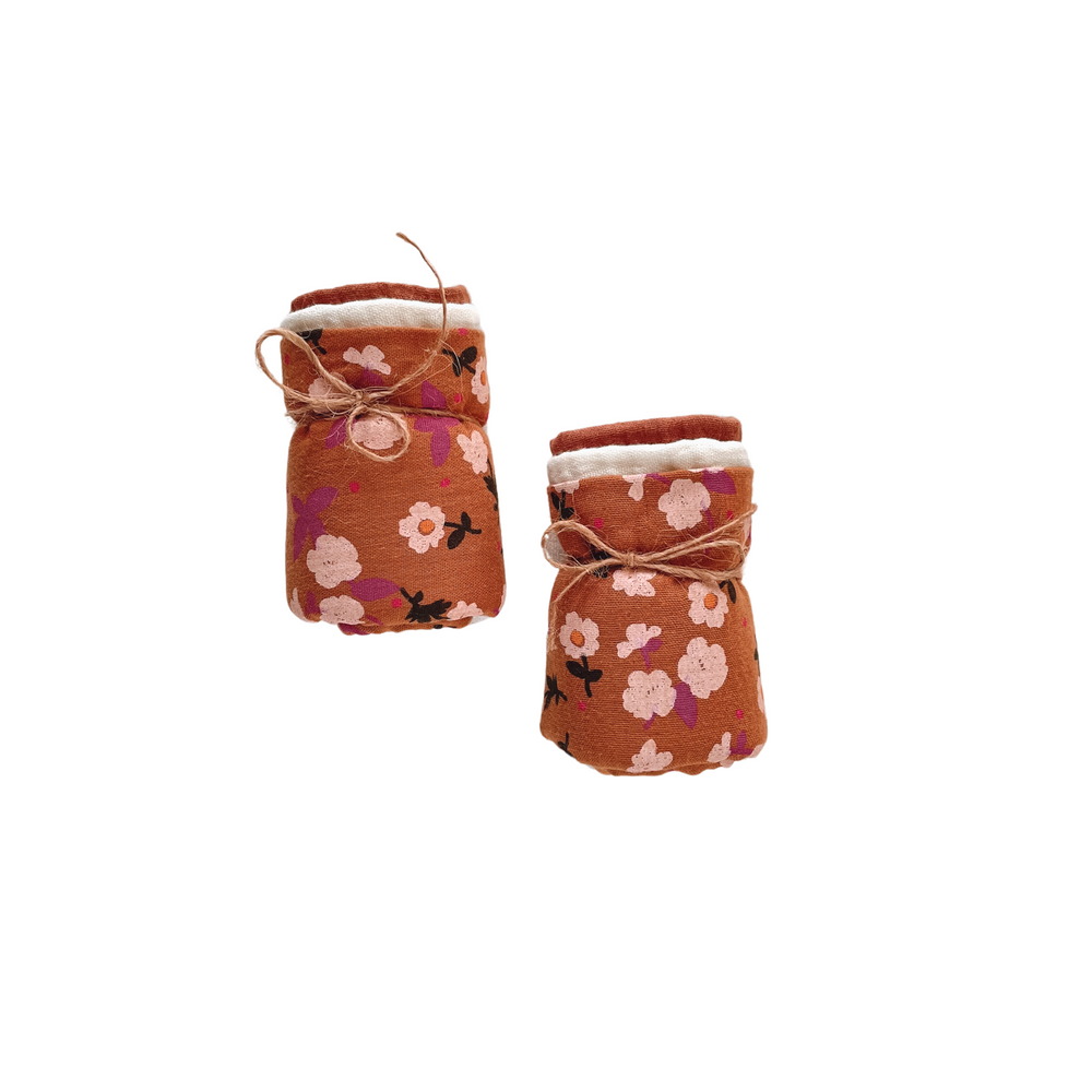 
                      
                        Muslin Burp cloth set / boho burnt orange
                      
                    