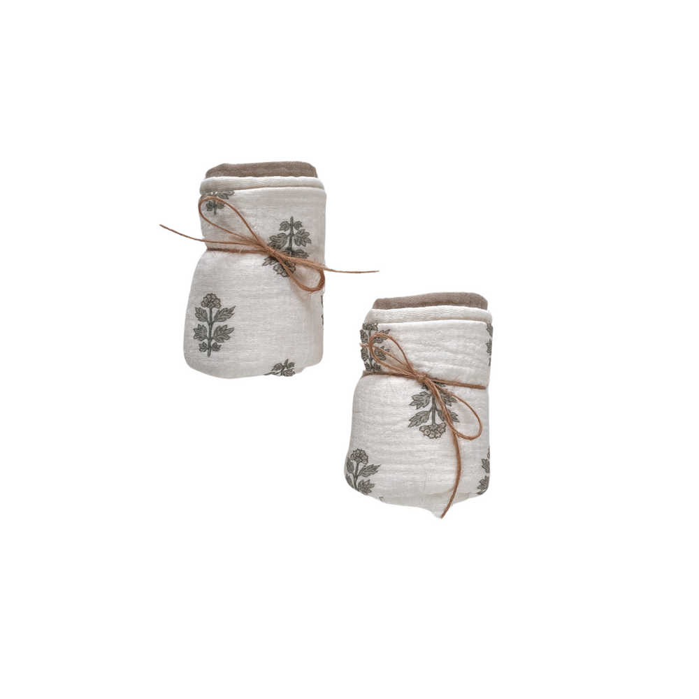 Muslin Burp cloth set / just florals