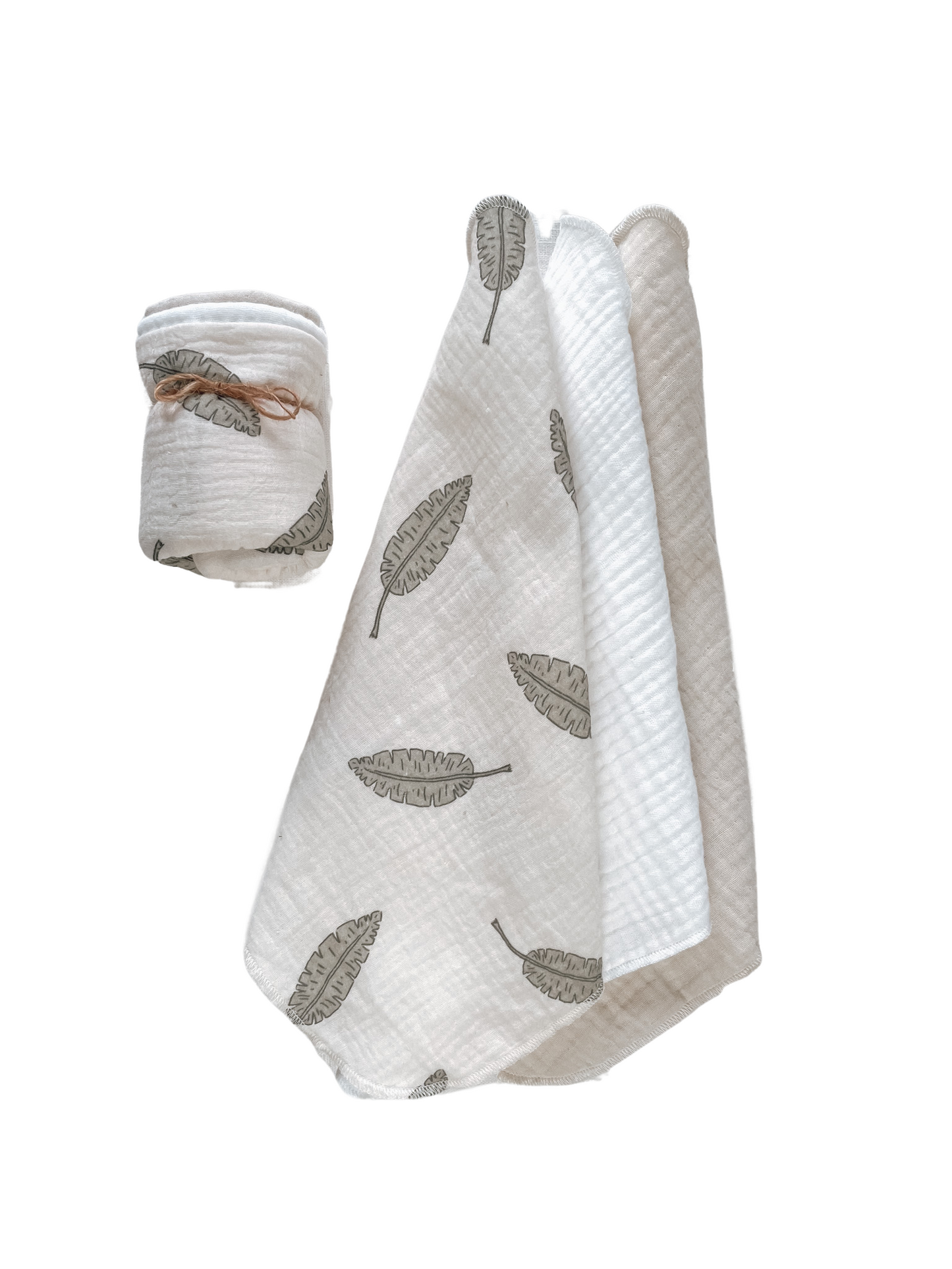 Muslin Burp cloth set / leaves