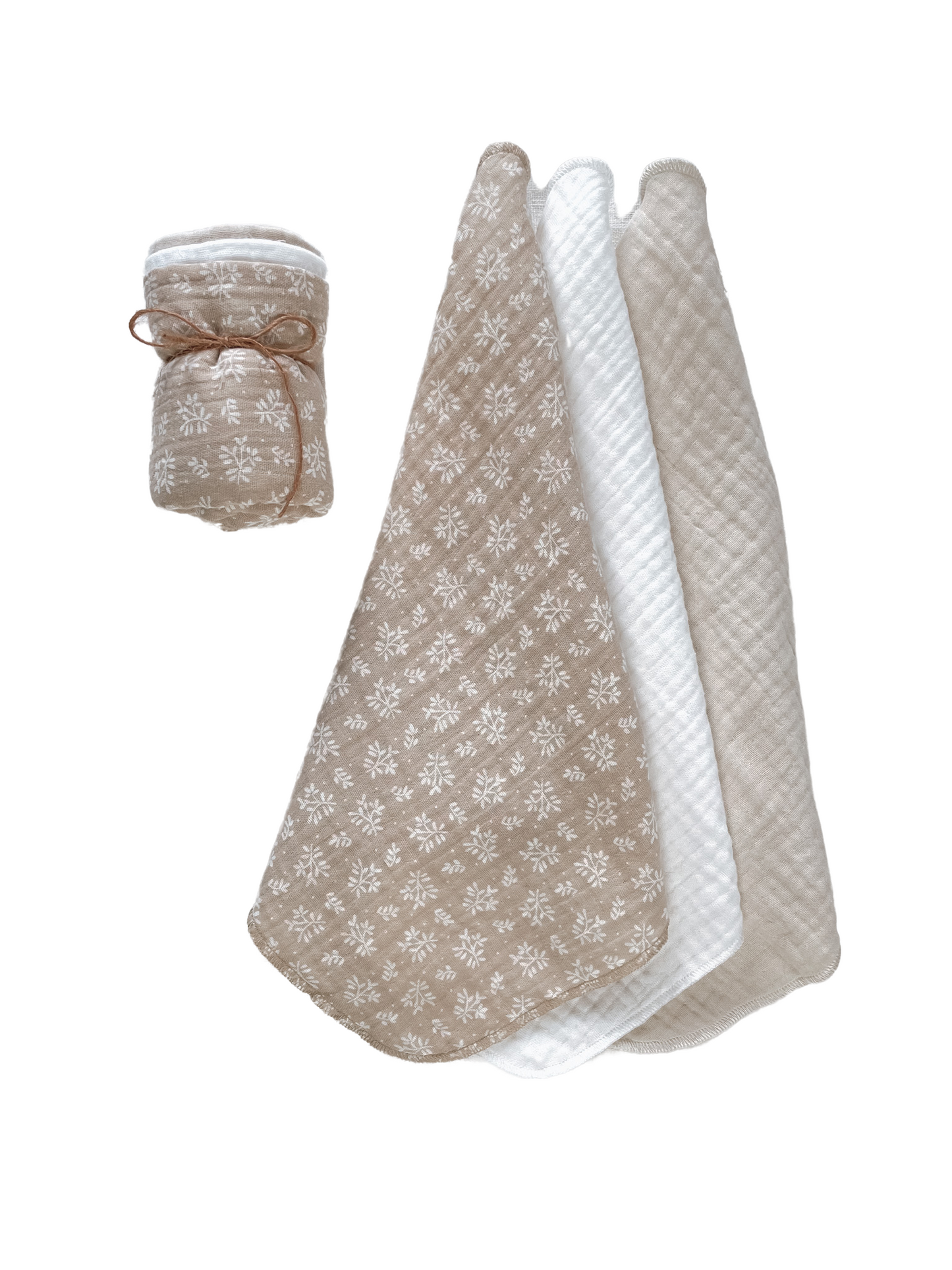 Komplet Muslin krpic za umivanje / branches - beige