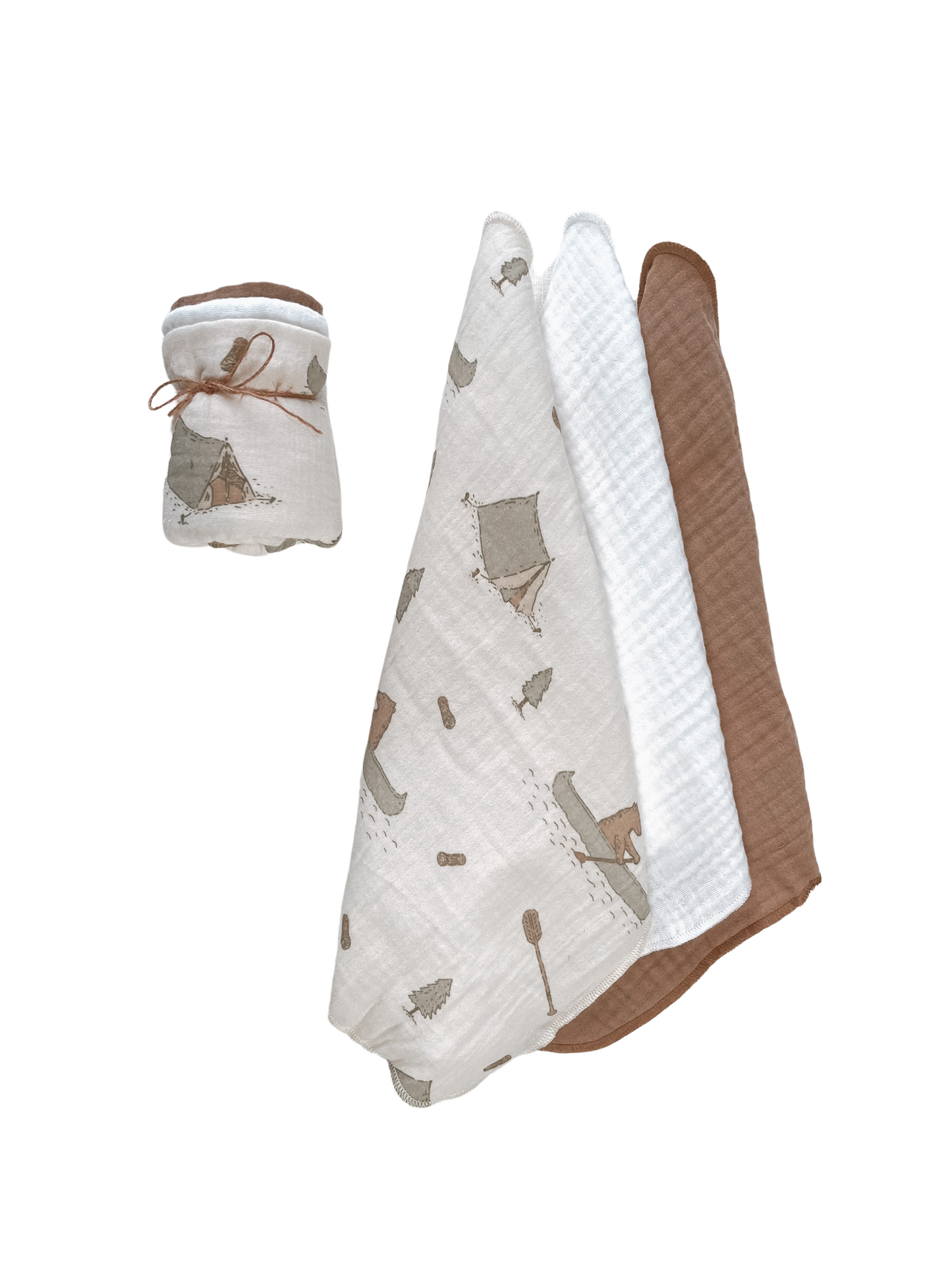 Muslin Burp cloth set / boho camp - boys