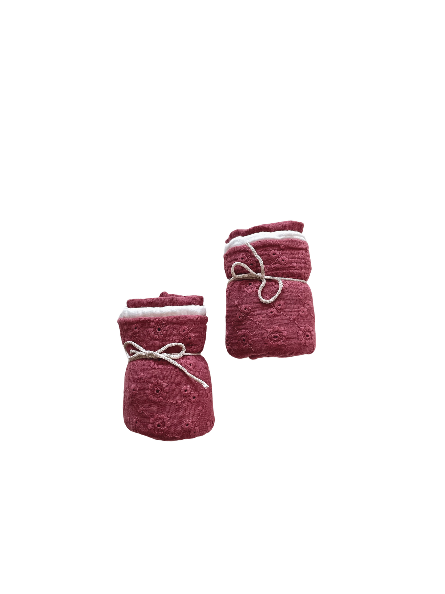 Muslin Burp cloth set / Sophie - raspberry