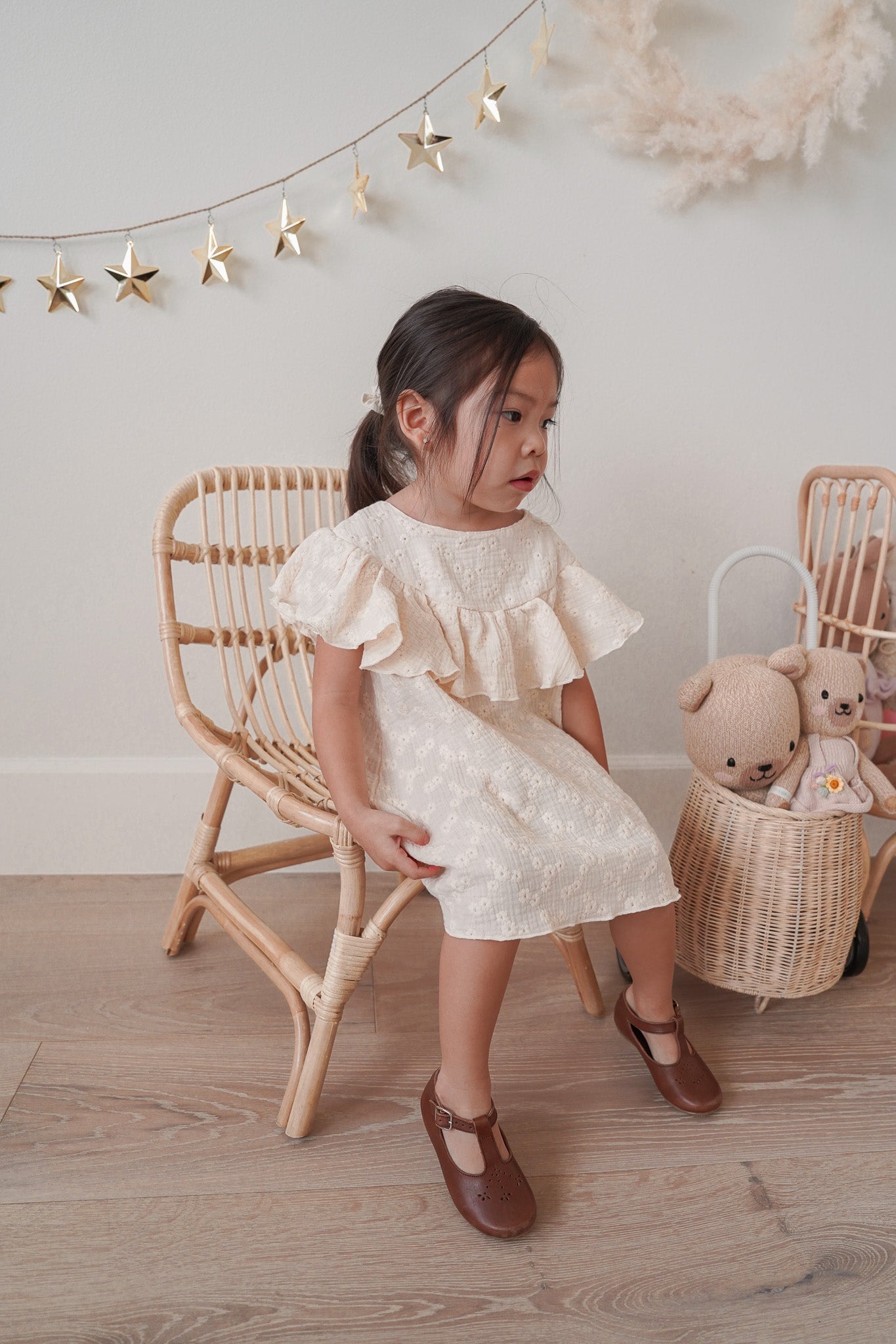 Naya baby dress / embroidered ecru