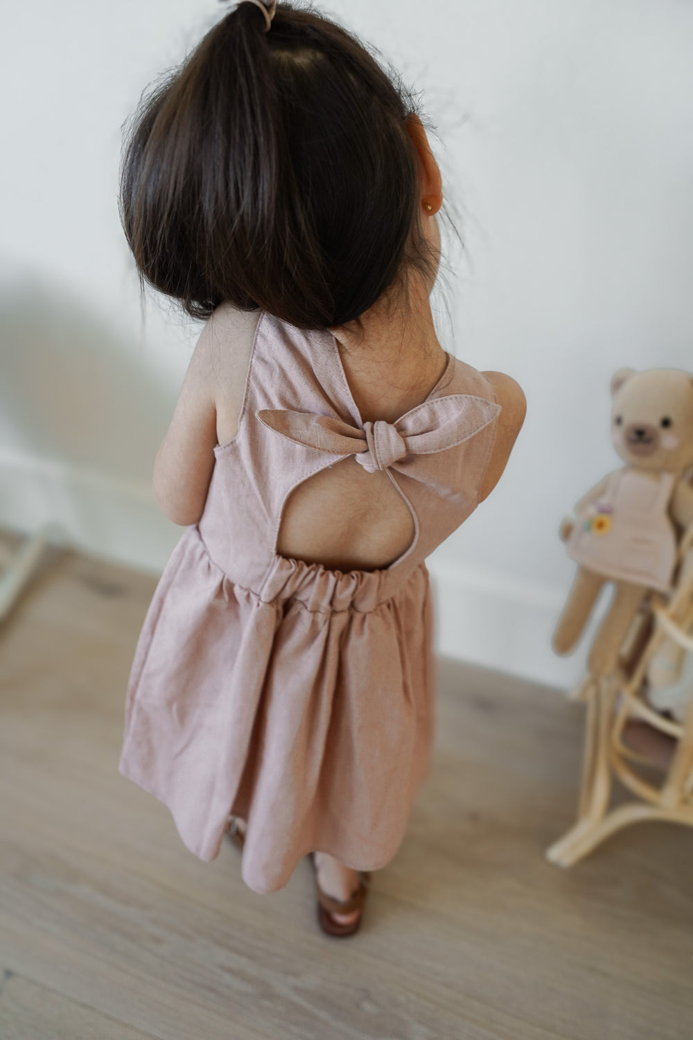 Arabella baby dress / linen - vintage rose