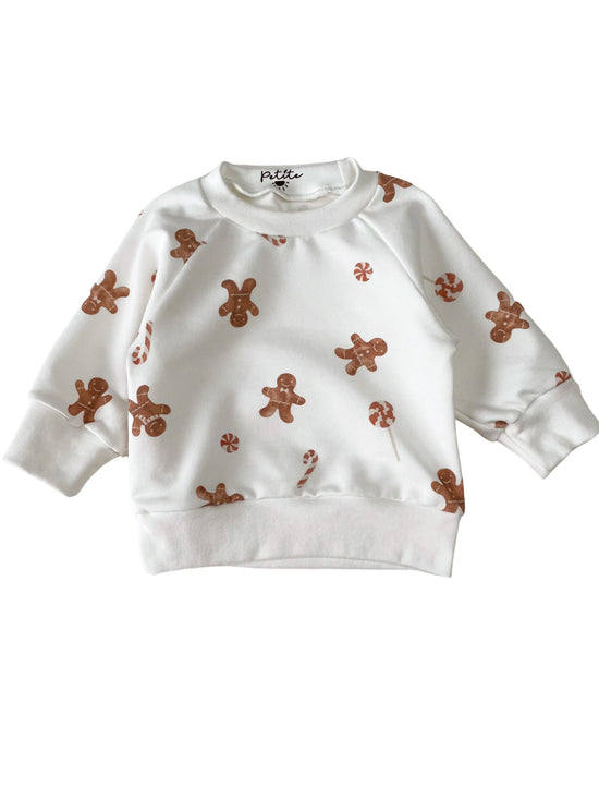 Load image into Gallery viewer, Baby cotton sweater / gingerbread man
