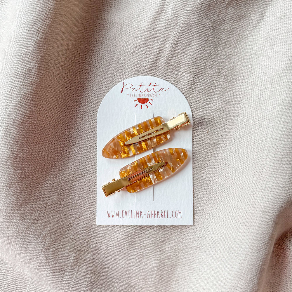 Hair clip set / golden honey