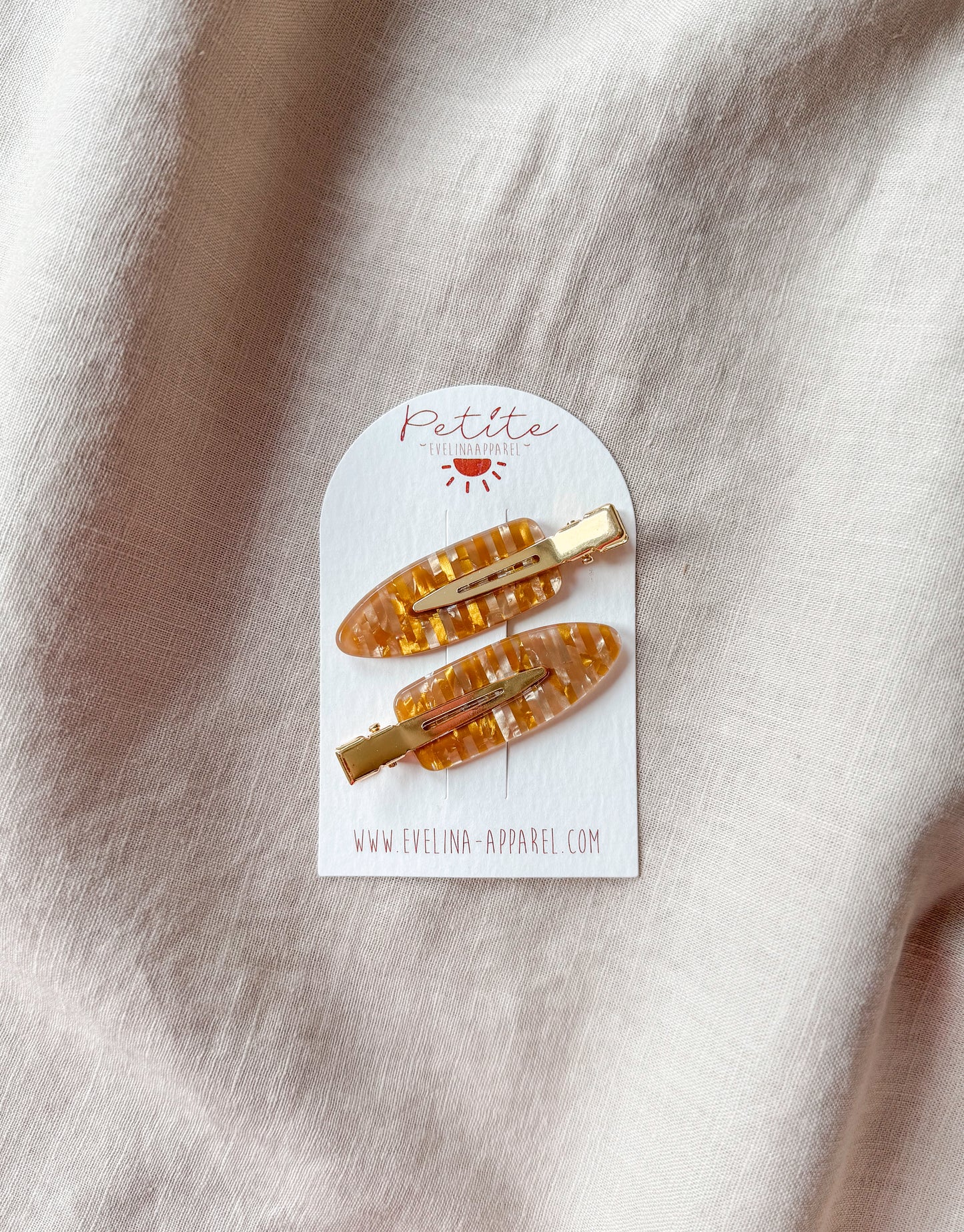 Hair clip set / golden honey