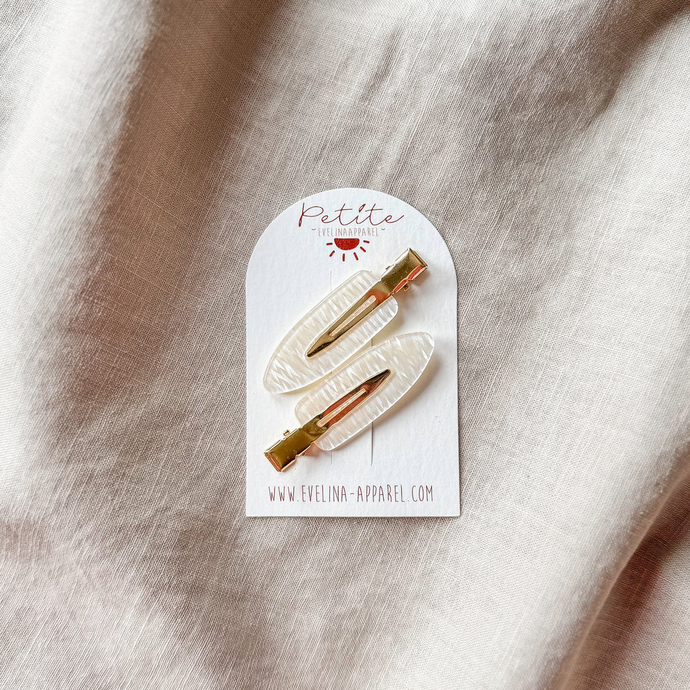 Hair clip set / ivory