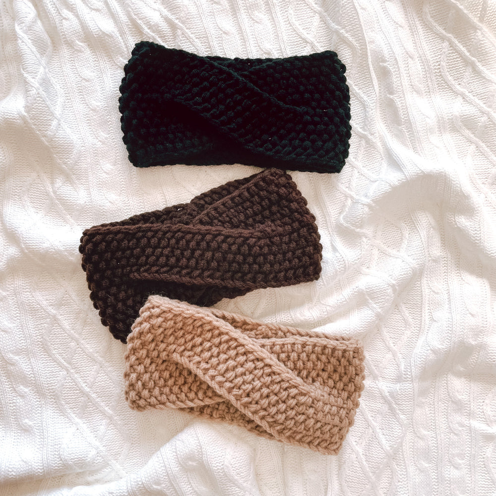 Hand-knitted headband