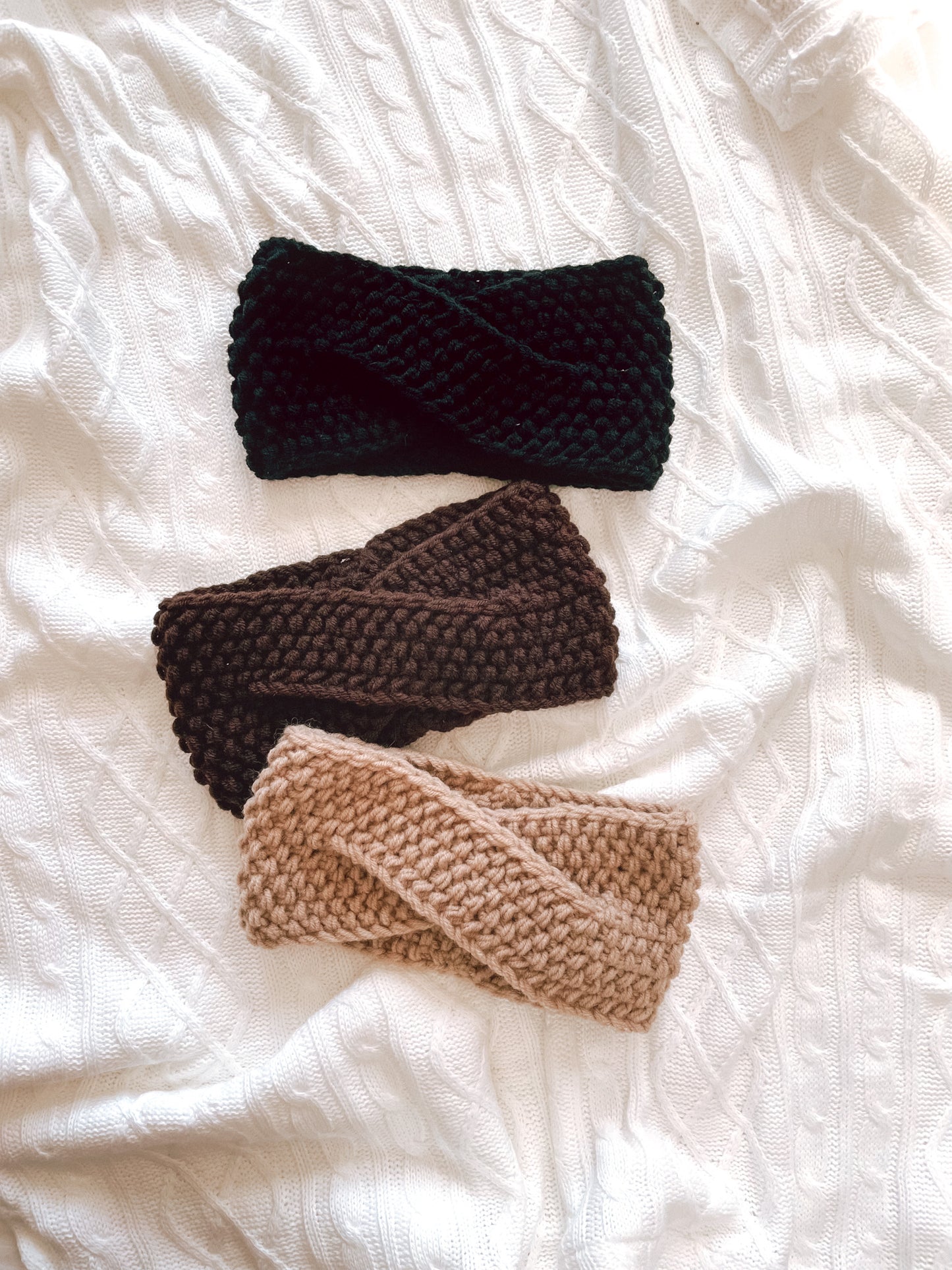 Hand-knitted headband