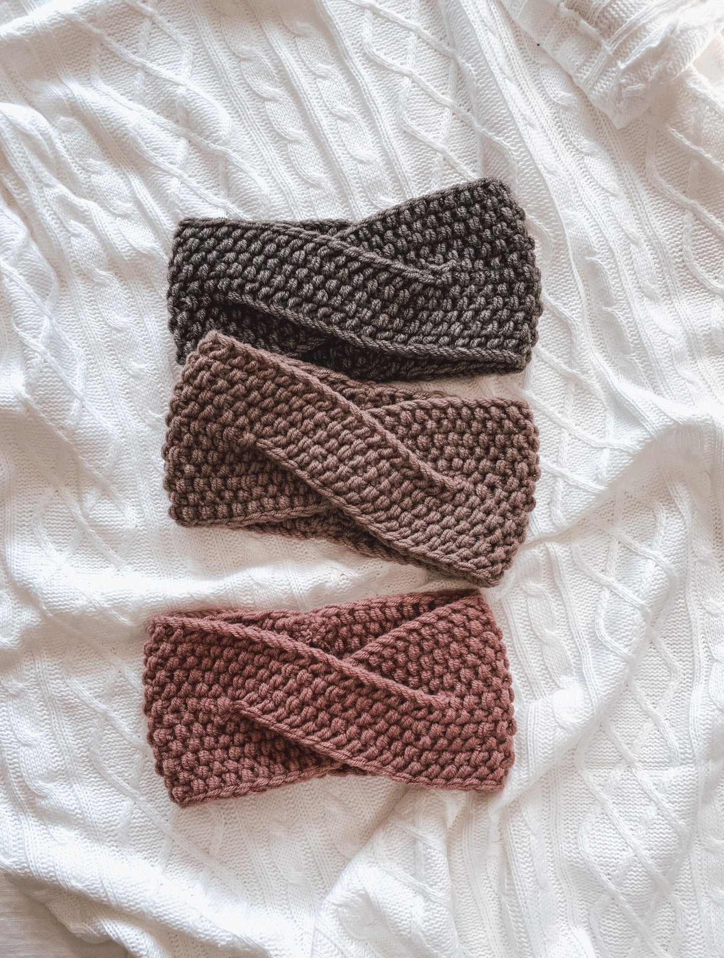 Hand-knitted headband